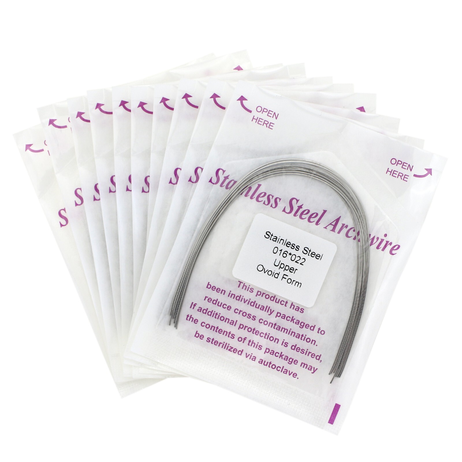 100PCS Orthodontic Stainless Steel Arch Wire Ovoid Form Round Rectangular Squre