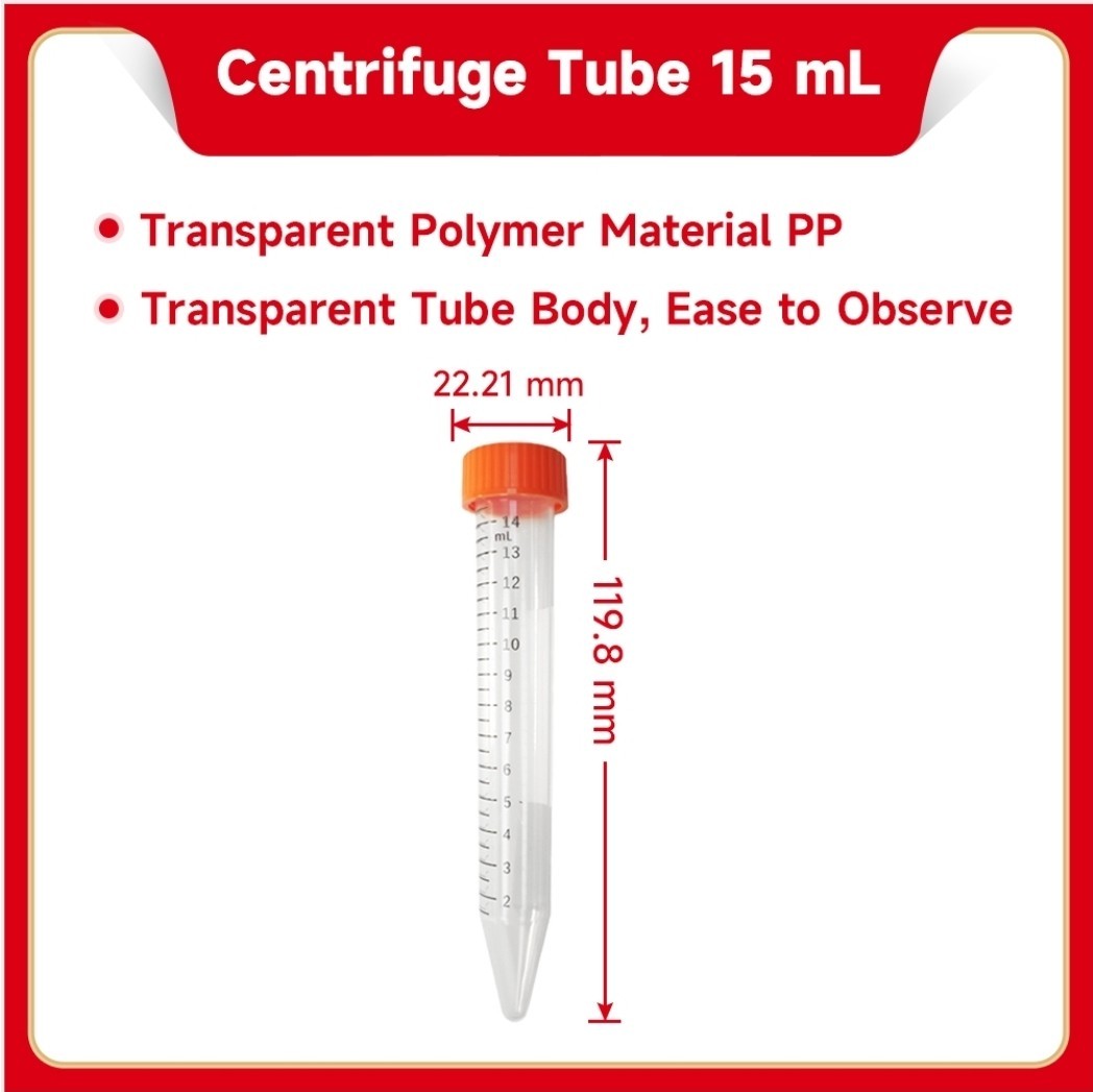 15 mL Centrifuge Tube, Sterile DNase & RNase Free