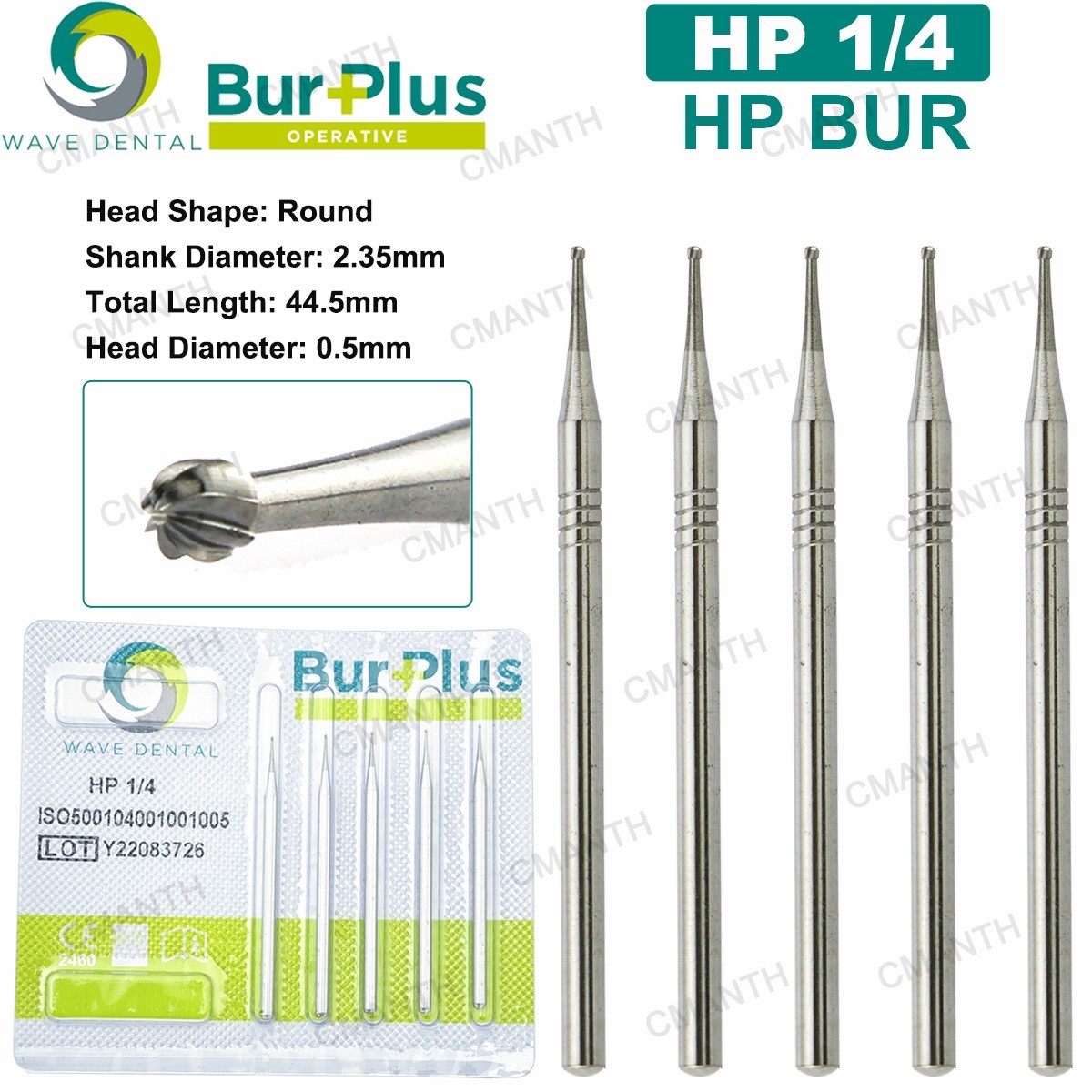 WAVE Dental Carbide Burs HP Surgical Burs Round For Straight Handpiece HP 2 4 8