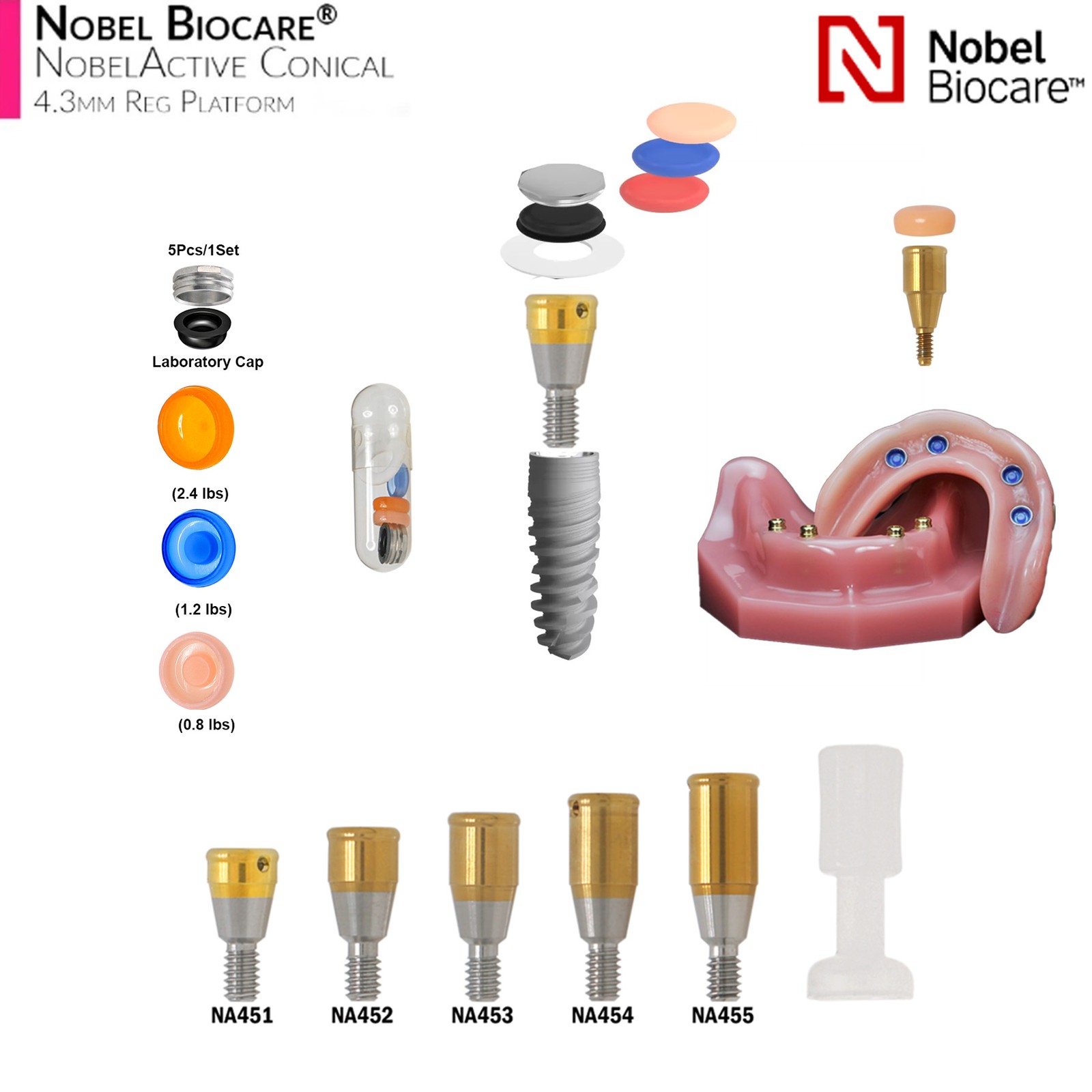 Overdenture Tapered Locator Abutment For Hiossen Nobel ITI Zimmer MIS Titanium