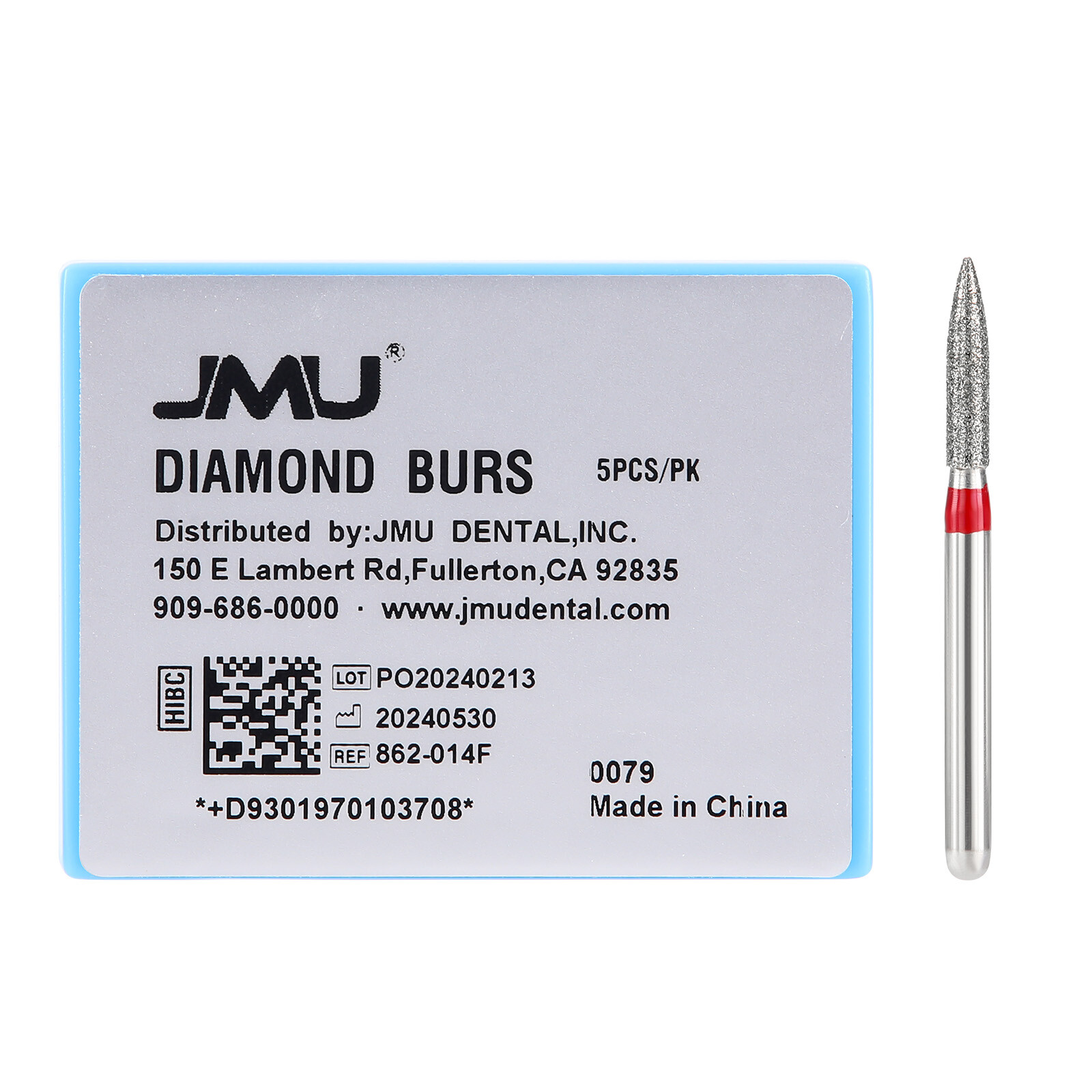 5PCS Dental Diamond Burs Fine Grit/Extra Fine FG Burs for High Speed Handpiece