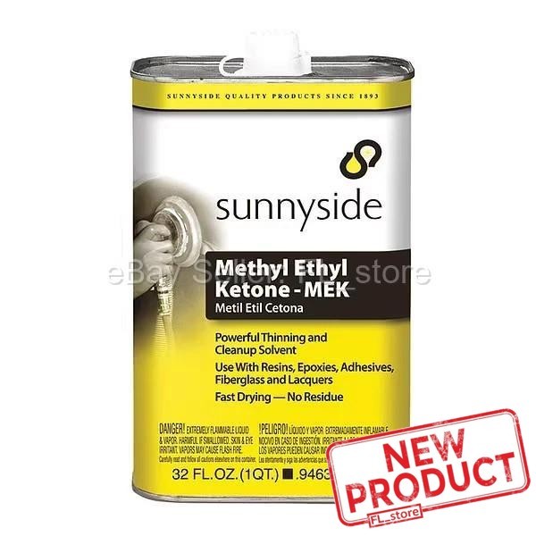 SUNNYSIDE Methyl Ethyl Ketone MEK 1 Quart Thinning and Clean Up Solvent NEW