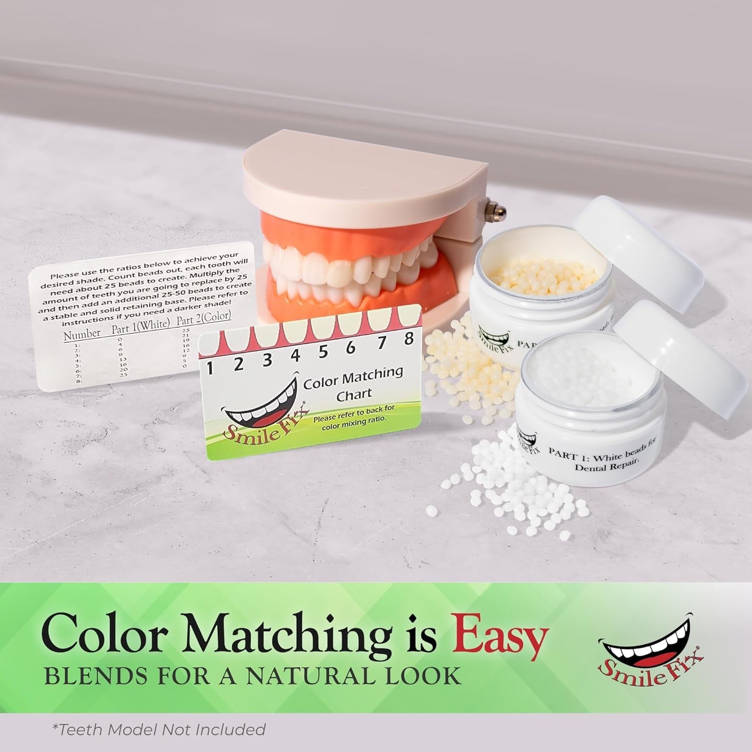 At-Home Tooth Repair Kit – Color Matching for Gaps & Broken Teeth – Easy Use