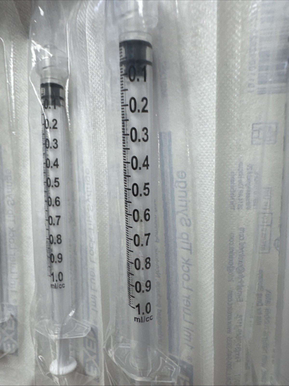 1ml Syringe Only, Luer Lock Tip, Sterile Without Needle, Exel #26050, 100/Box.