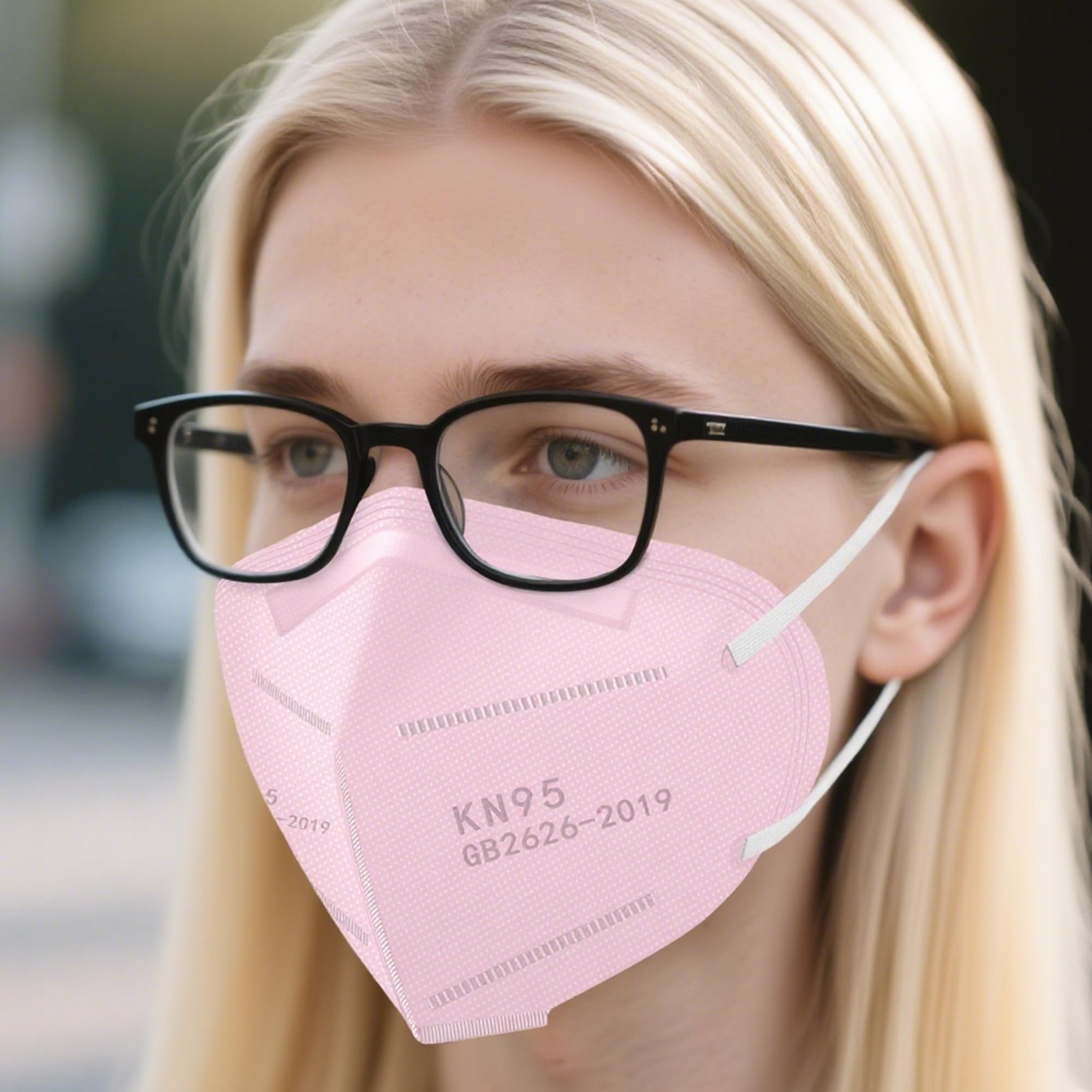 50 Pack 5-Ply KN95 Face Masks, Breathable Disposable Dust Masks for Adults, Pink