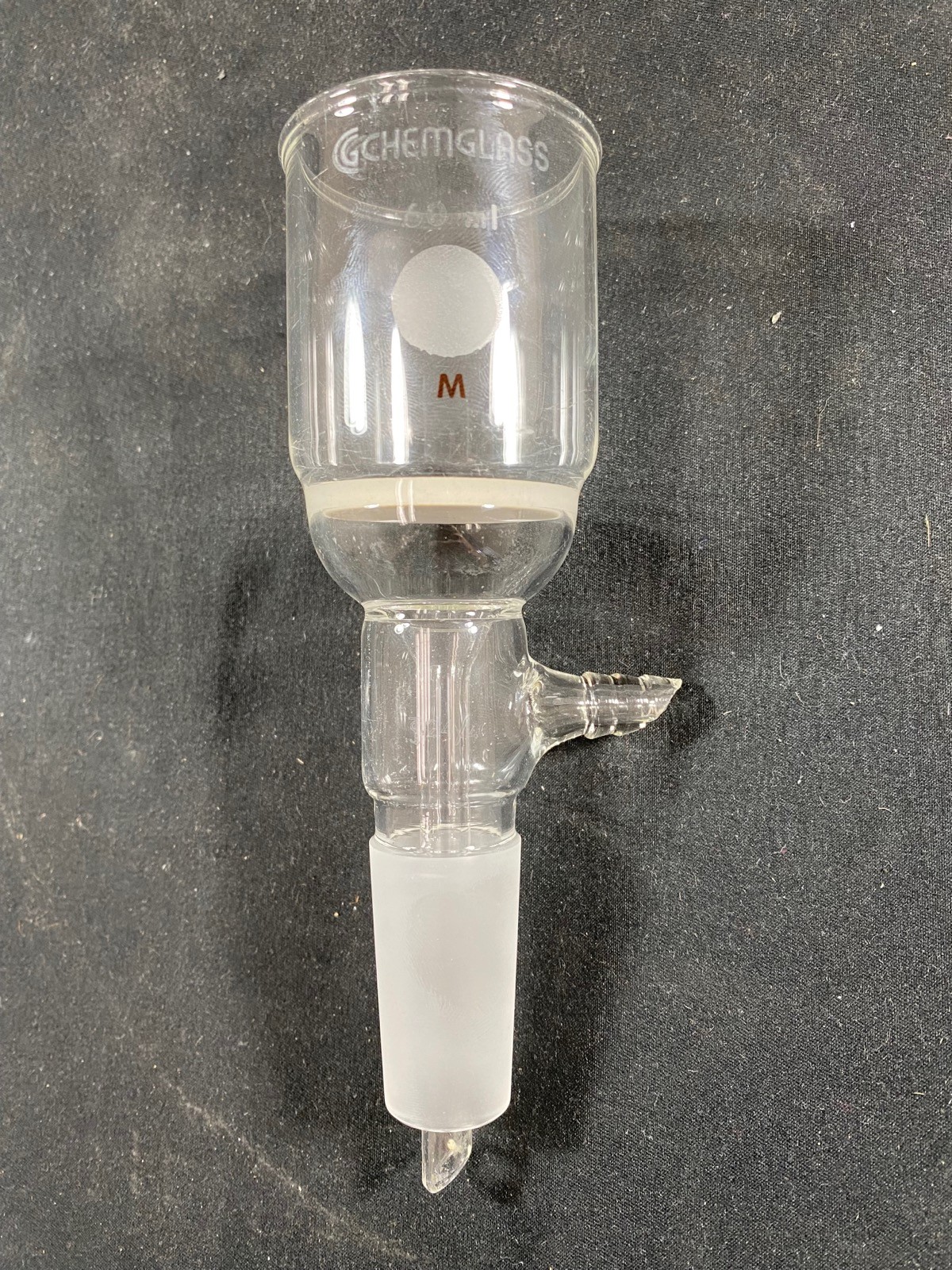 CHEMGLASS Glass 60mL M Frit 24/40 Vacuum Buchner Filter Funnel CG-1406-08 (B)