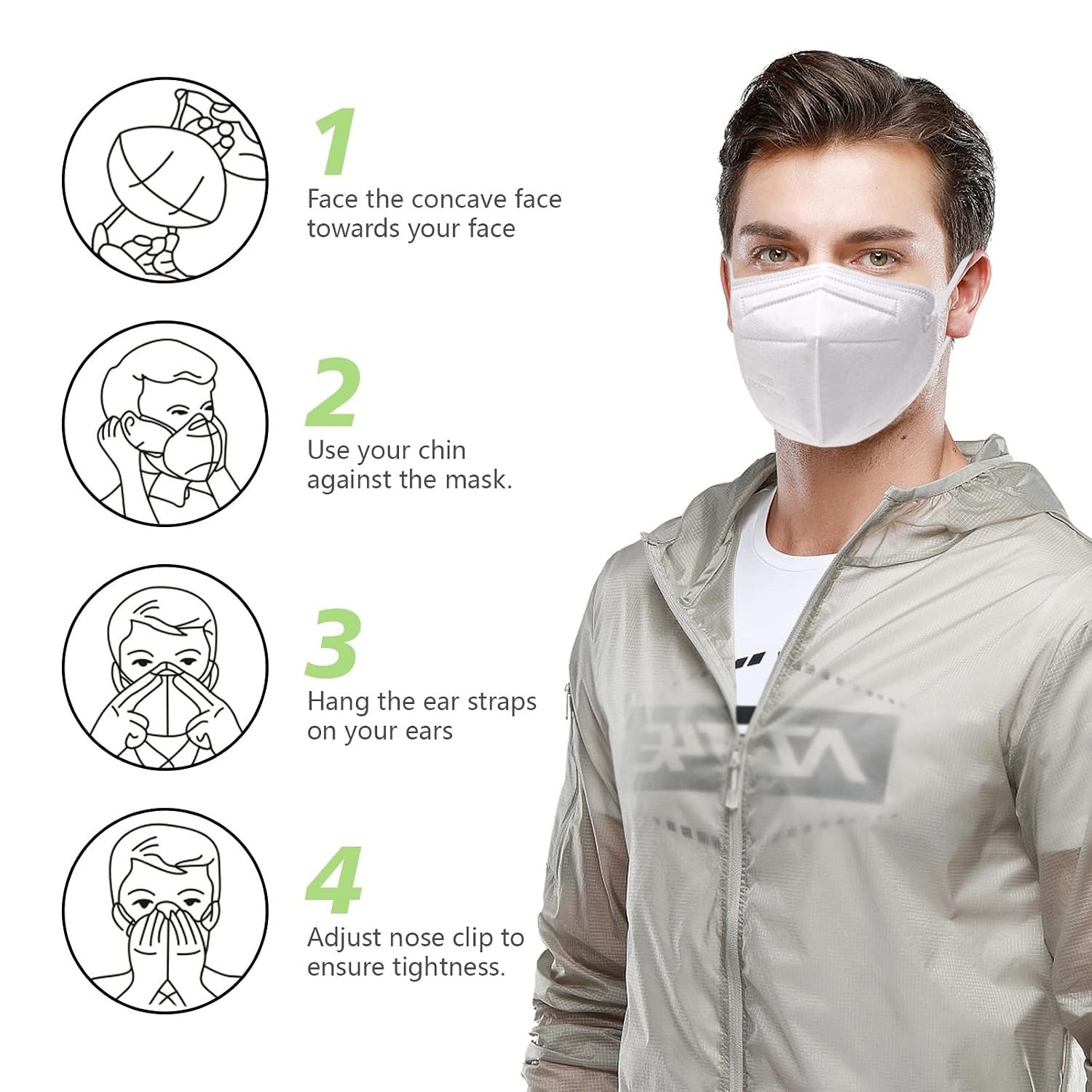 Comfortable & Breathable 50 Pcs White 5-Ply Face Masks – Perfect for Crowds