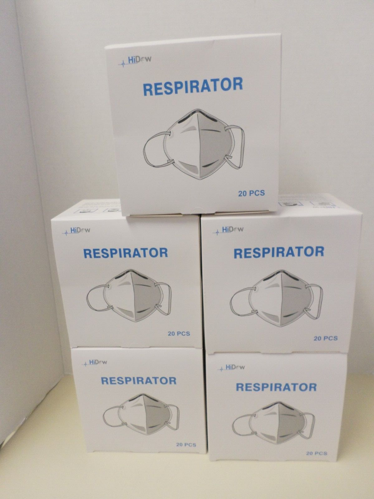 1200 KN95 White Face Mask Disposable 5 Layers. The best Price = $1 for 10 PCs