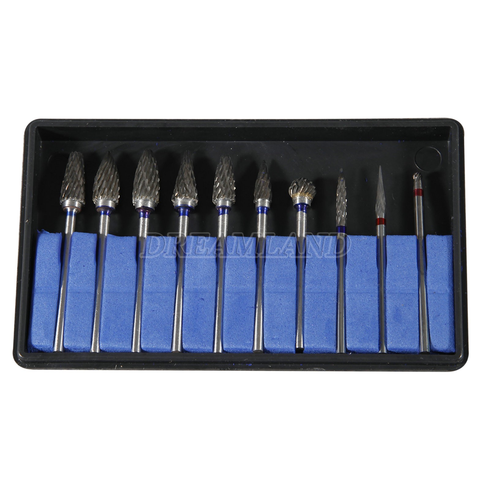 10pcs/1Box Dental Burs Acrylic Polisher Drills Burrs Tungsten Carbide Steel HP