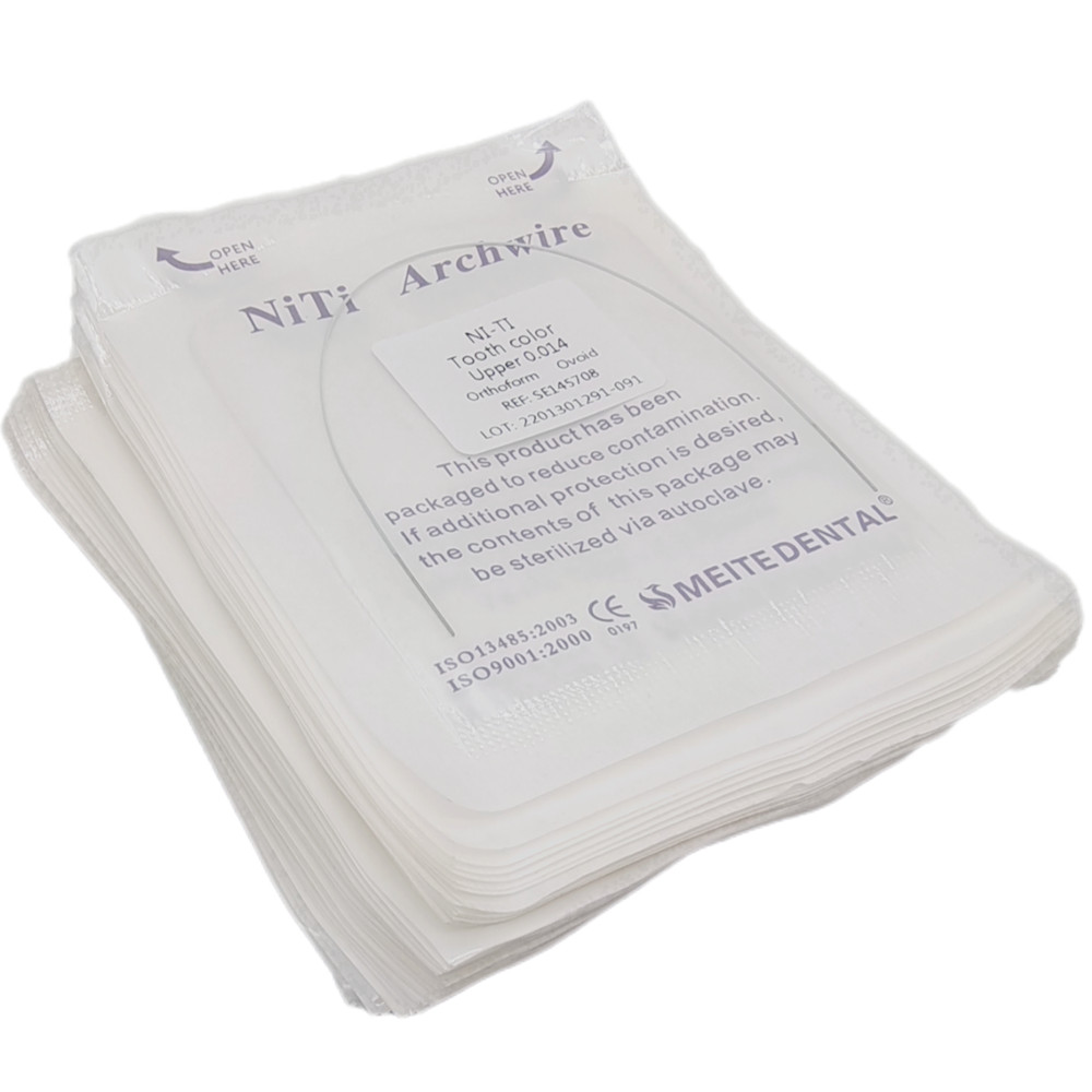 5 Packs Dental Ortho Super Elastic NiTi Round Arch Wires White Color Coated