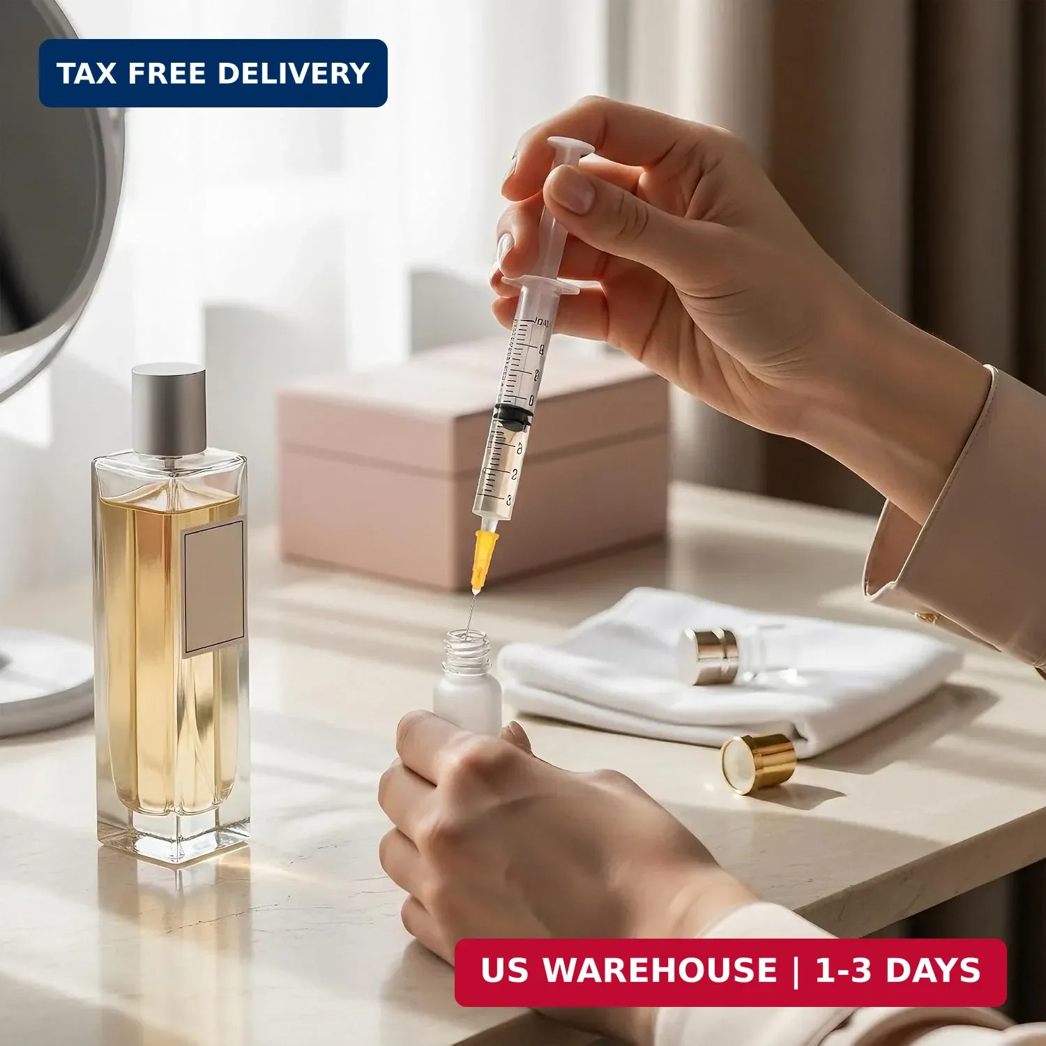 25G 1 inch Lab Dispensing Luer Lock Needles with Caps, Disposable Sterile Wrappe
