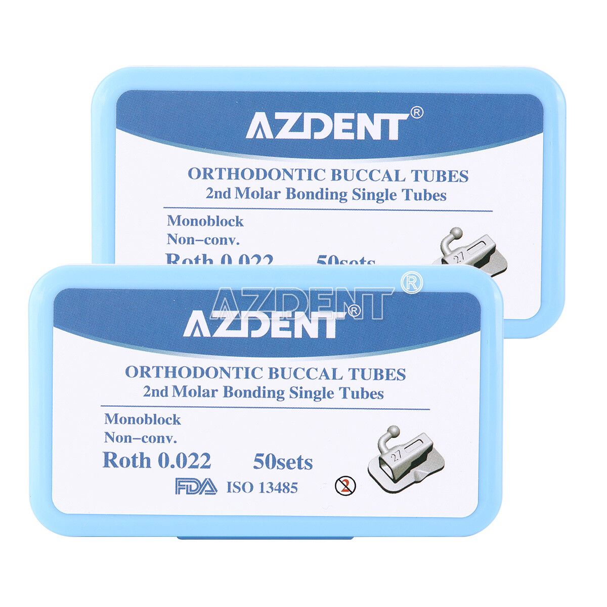AZDENT Dental Orthodontic Buccal Tubes 1st 2nd Molar Roth MBT 022 Bondable