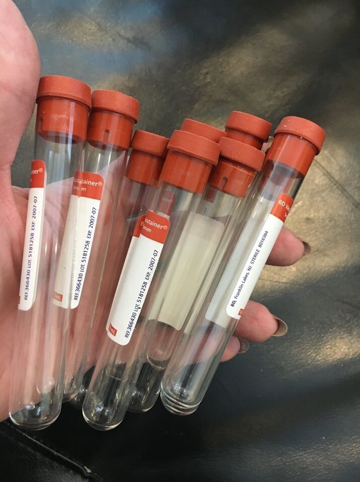 Halloween Props, GLASS VIALS, 9 TEST TUBES, Glass Vials, Creepy Decor