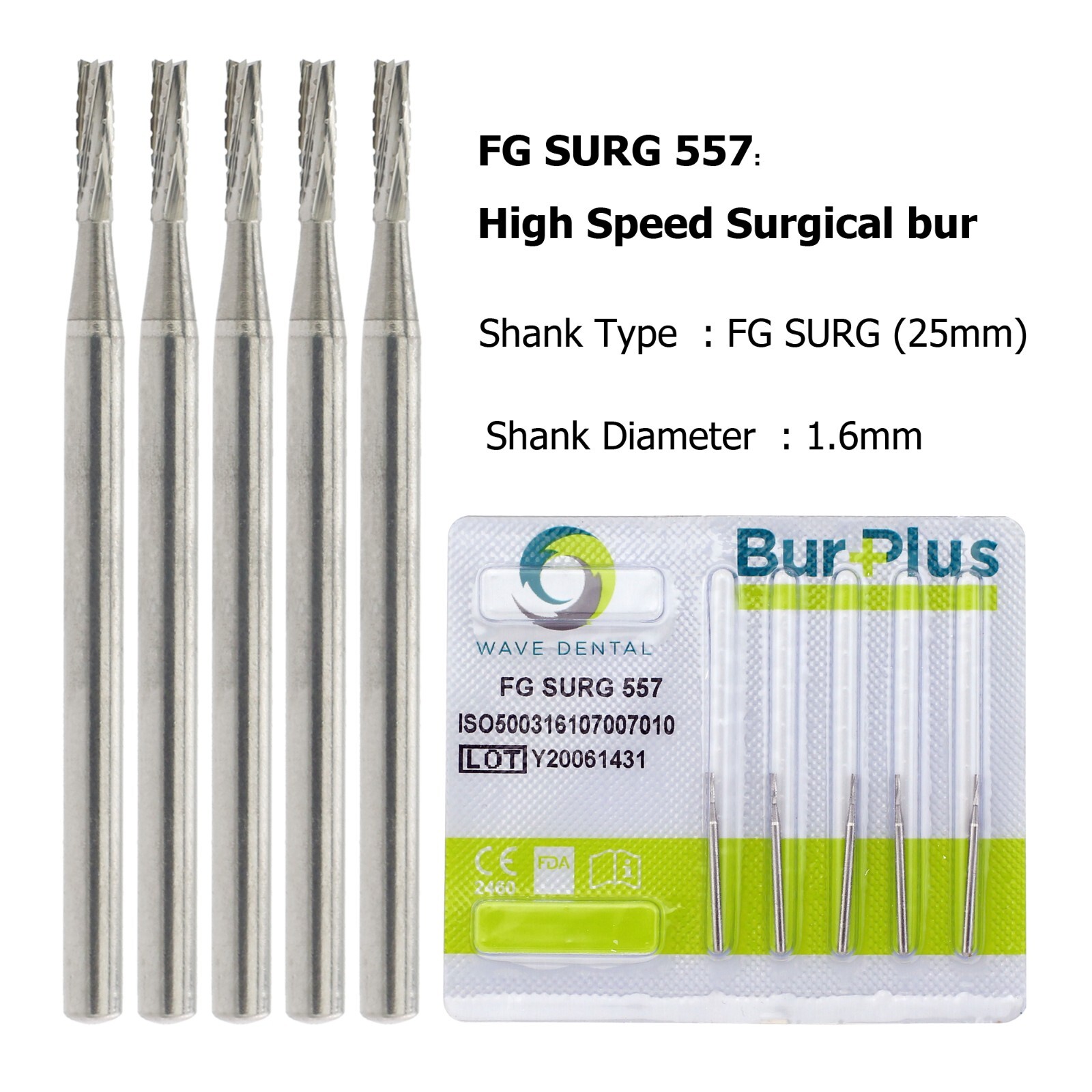 Wave Dental Carbide Surgical Length Long Bur 557 702 701 703 25mm For High Speed