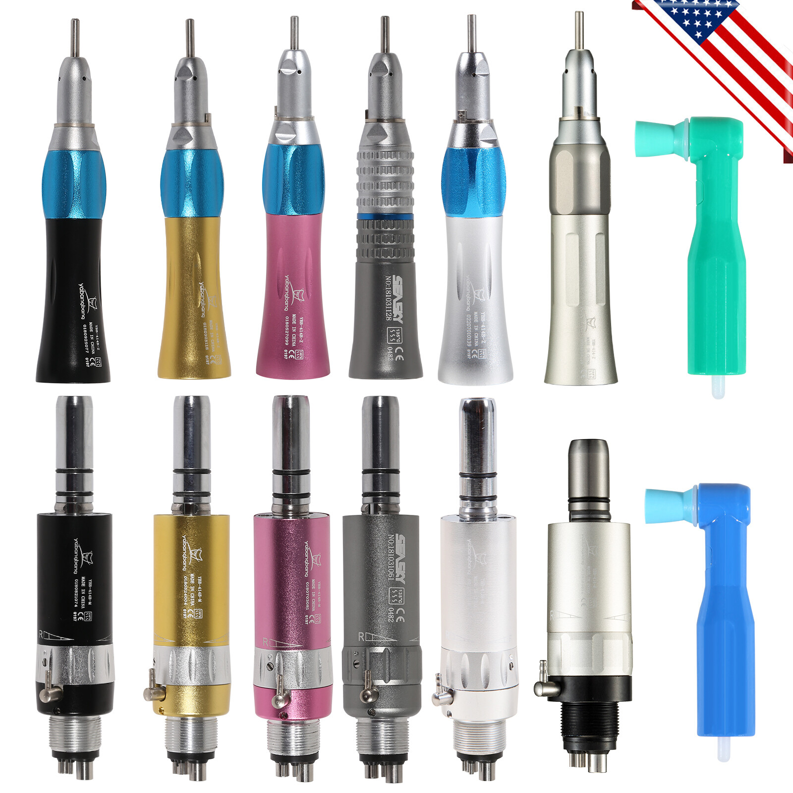 Dental Hygiene Prophy Handpiece Air Motor 4 holes Straight Nose Cone All-Types