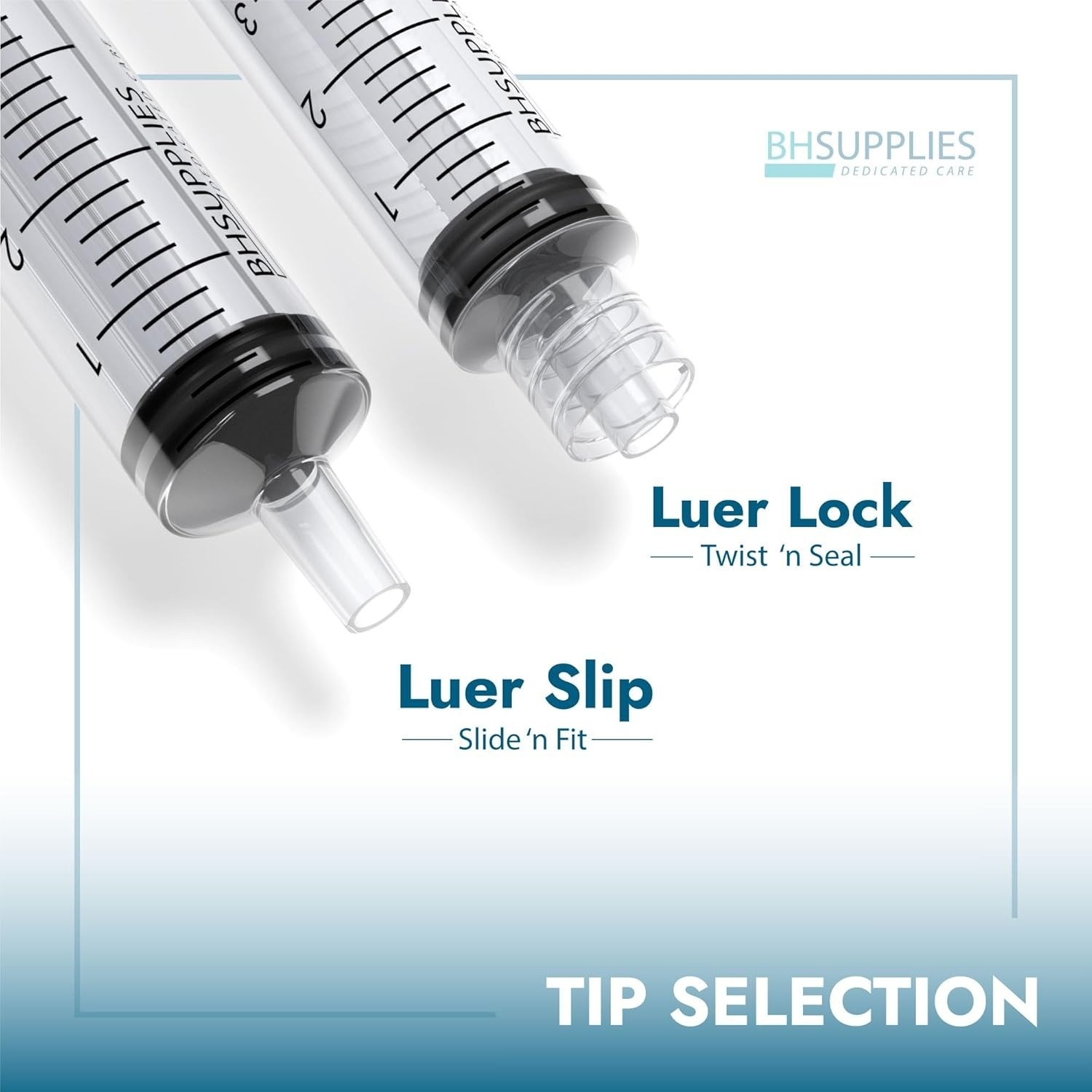 1mL Luer Slip Tip Syringes No Needle Sterile Individually Wrapped 100 Pack Clear