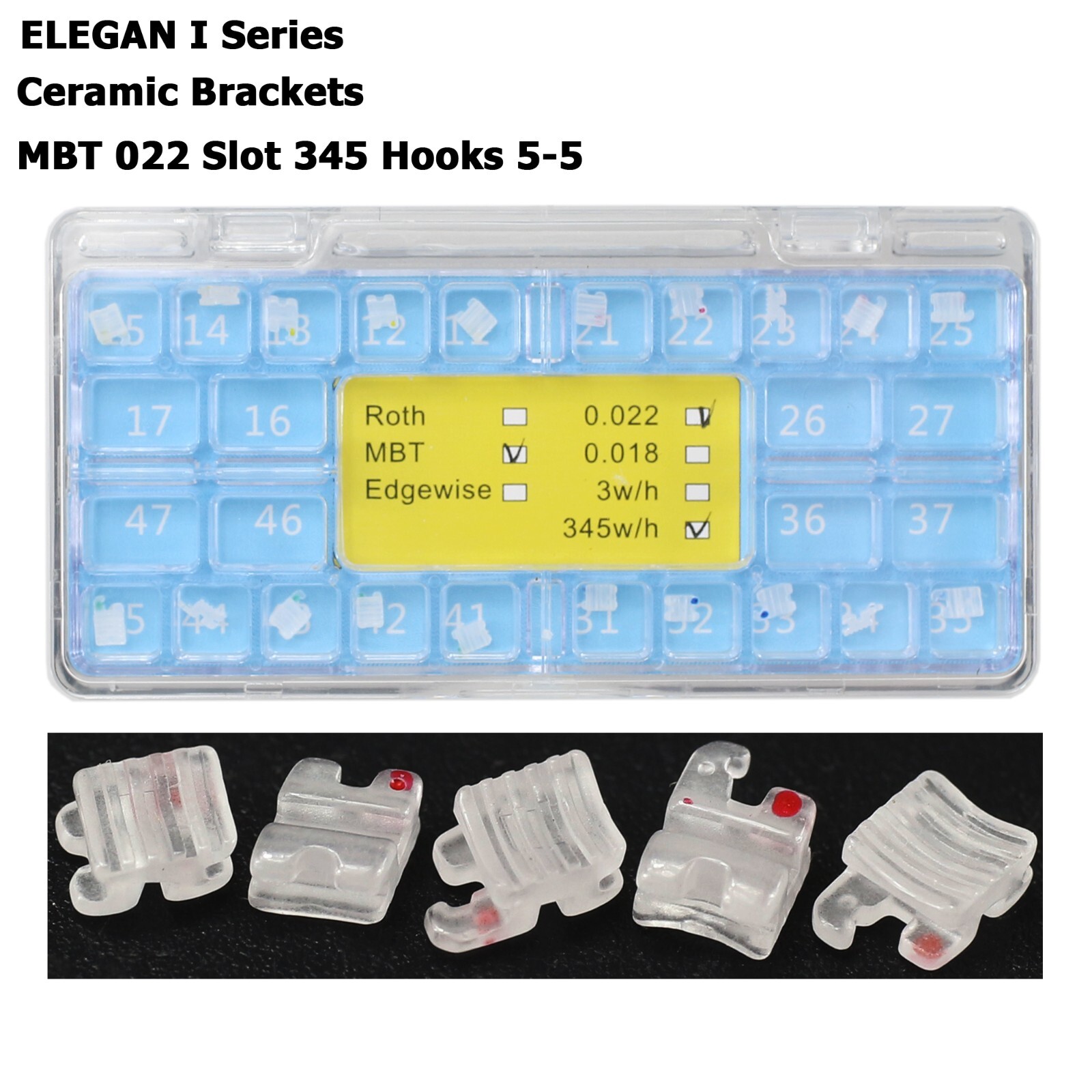 Dental Orthodontic Brackets Self Ligating Ceramic Braces Roth MBT Empower Clear