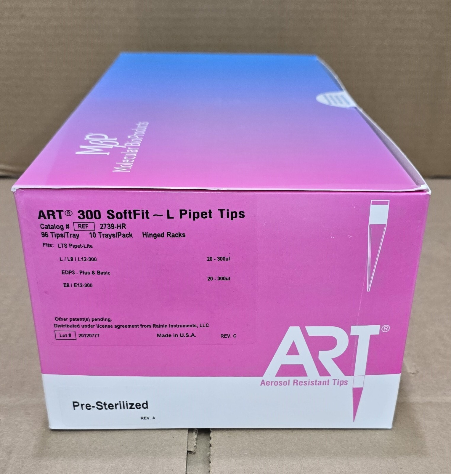 2739-HR ART 300 SoftFit L Pipet Tips 300µL 96 Tips/Tray, 10 Trays/Pk