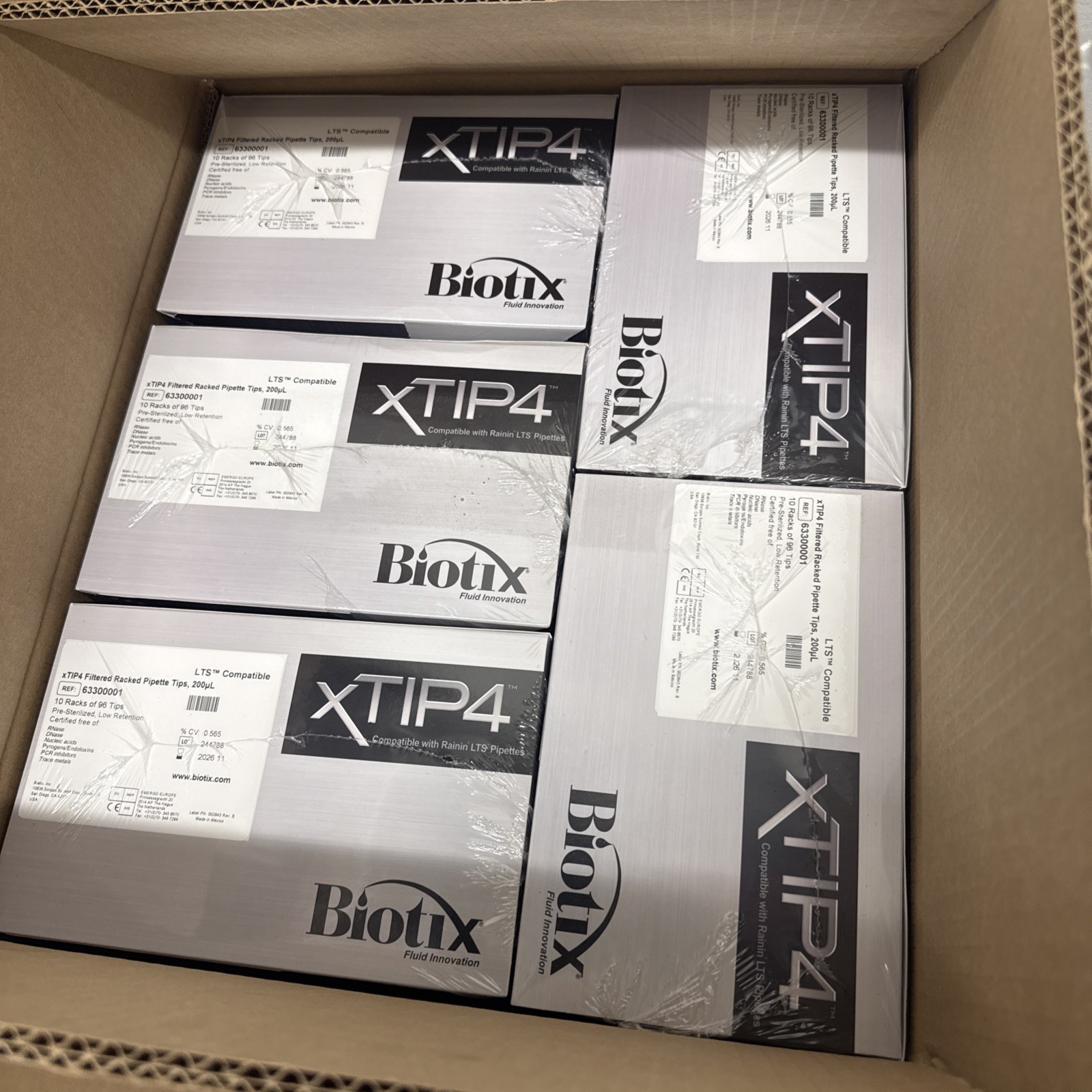 (4800/Cs) BIOTIX xTIP4 200uL LTS Compatible Filtered Pipet Tip 50×96/Rk 63300001