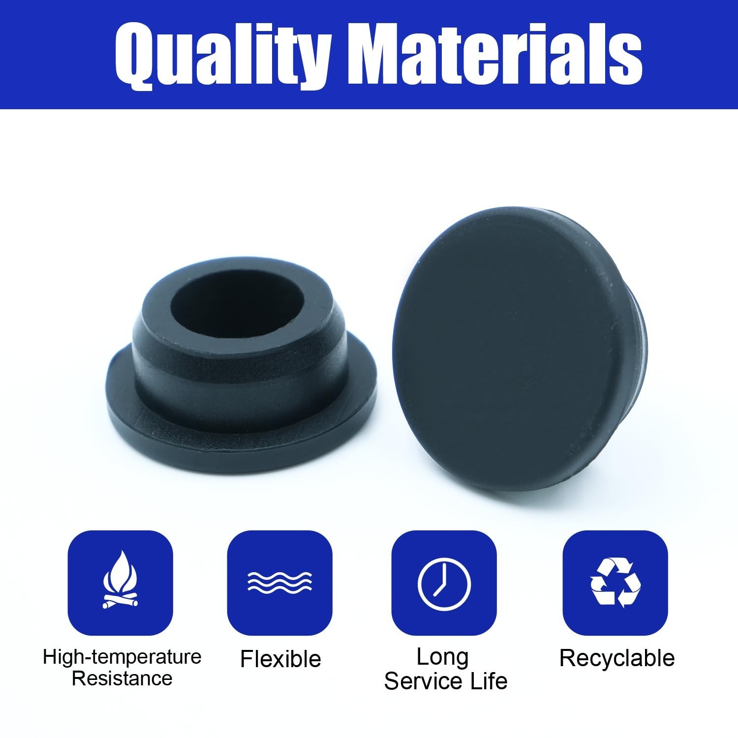 76PCS Black Hole Plugs Silicone Stoppers Assortment Kit Small Rubber Plugs fo…