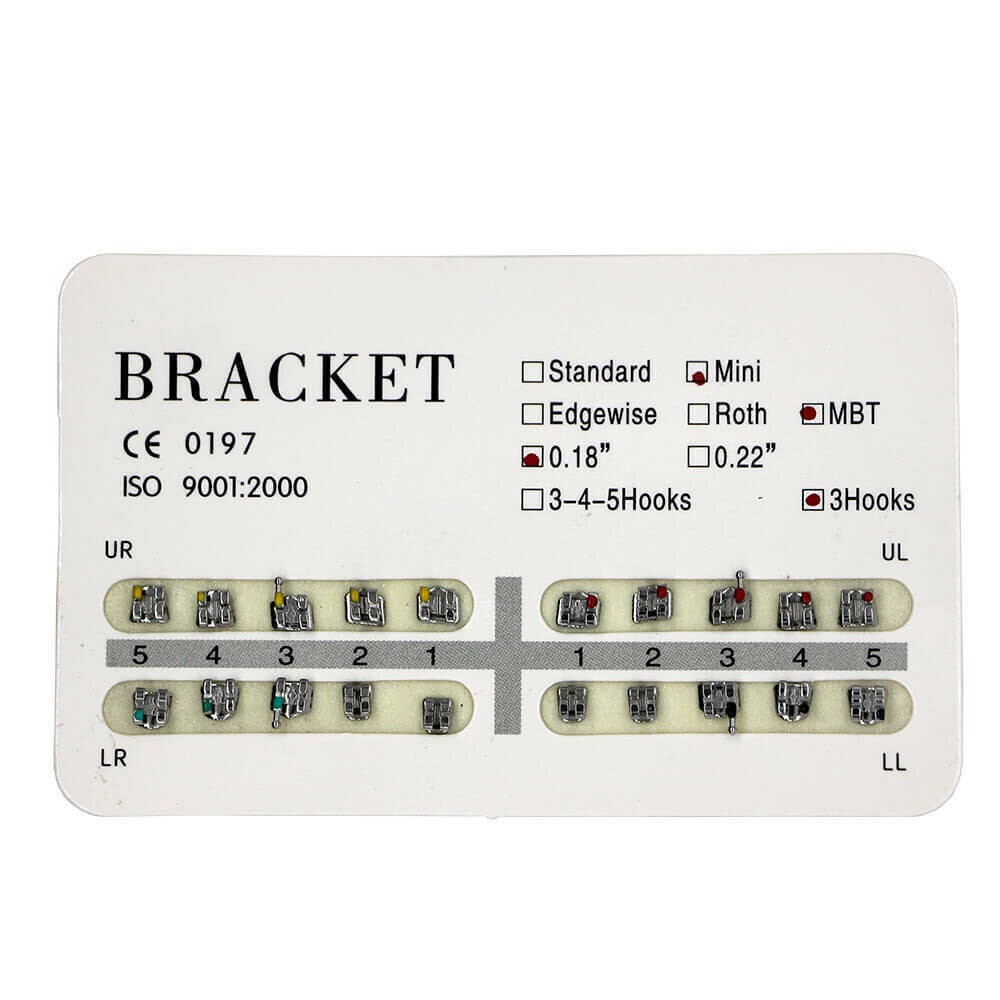 8 Sizes Dental Orthodontic Mental Bracket Brace work with arch wire 20pcs/pack
