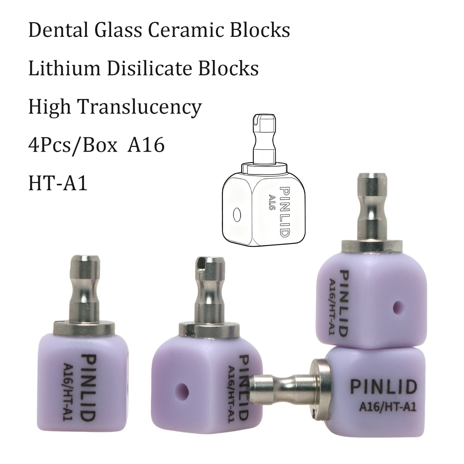 A16 Dental Blocks Lithium Disilicate with Hole Emax CEREC CAD Chairside Milling