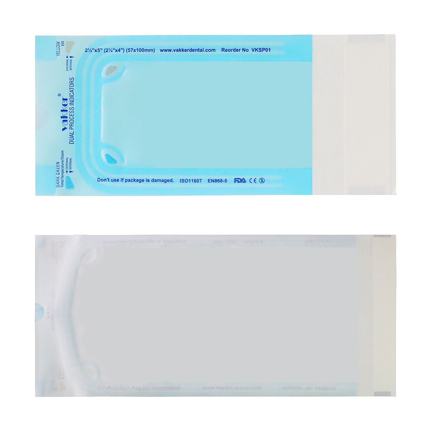 Vakker 1000pc 2.25″ x 5″ Self Sealing Dental Sterilization Pouches Autoclave Bag
