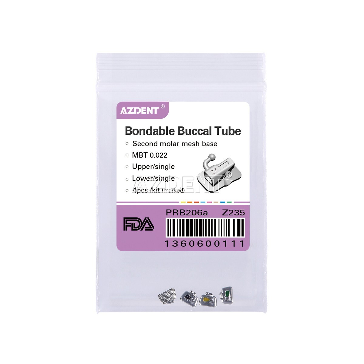 AZDENT Dental Ortho Buccal Tubes 1st/2nd Molar Tube Roth/MBT/ Edgewise 022/018