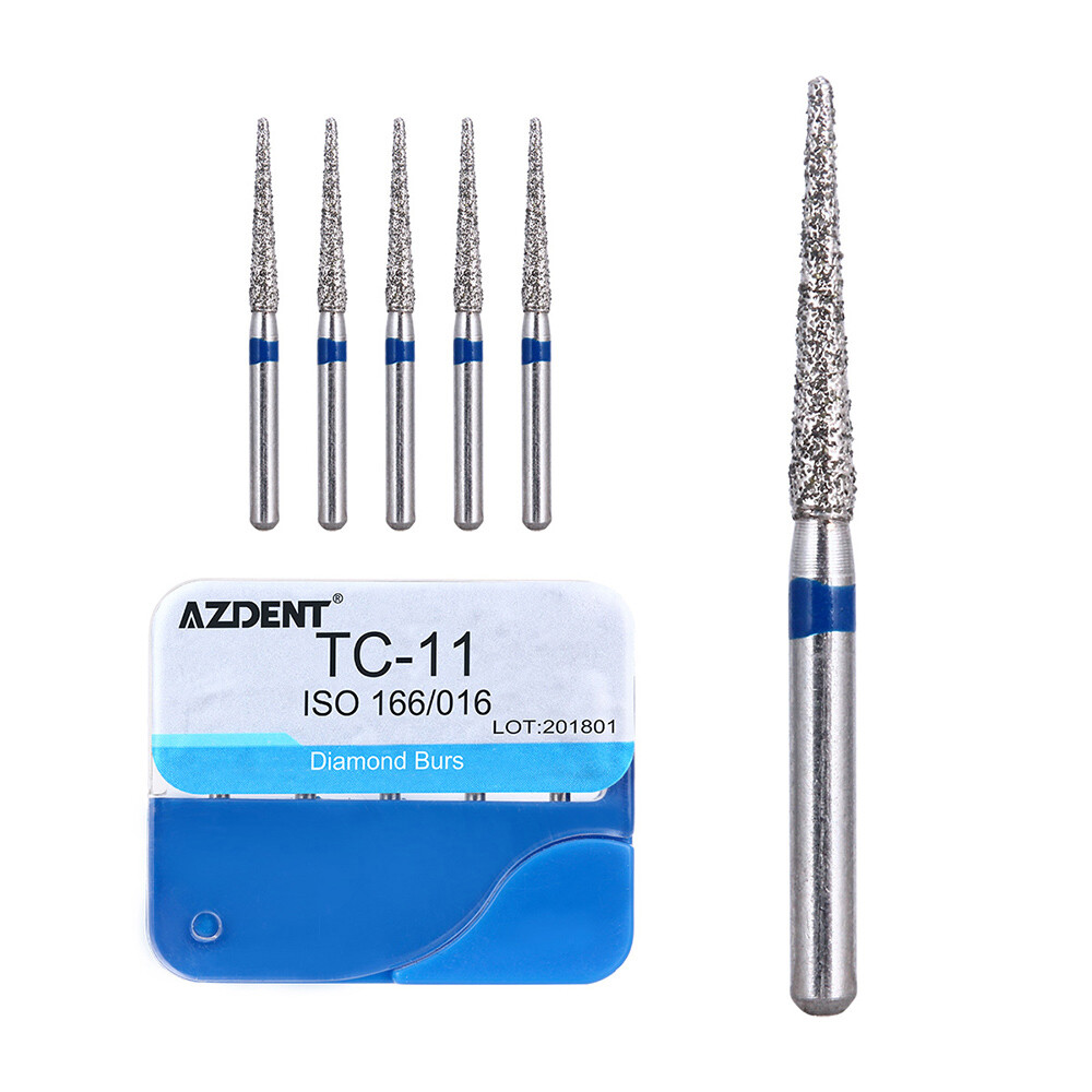20 Types AZDENT Dental Diamond Burs For High Speed Handpiece Friction Grip 1.6mm