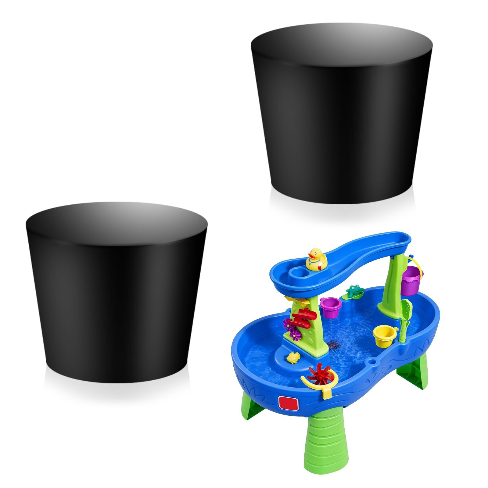 2Pcs Water Table Plug Replacement Compatible with Step 2, Rubber Black