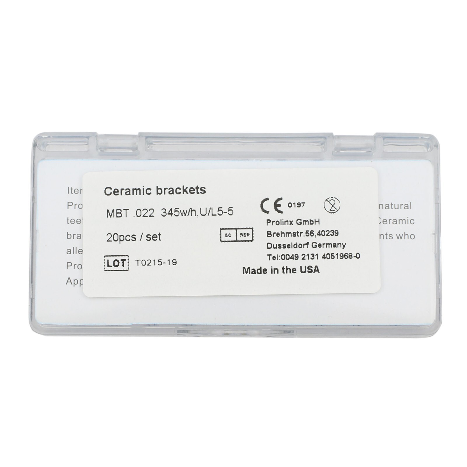 Dental Orthodontic Ceramic Brackets Braces Sapphire Roth MBT 022 345 Hooks 5-5