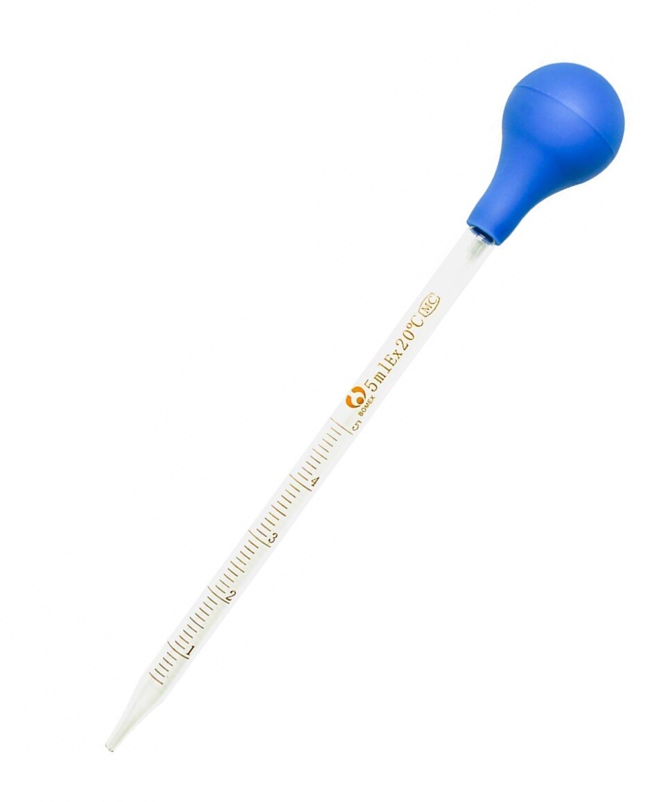 Graduated Medicine Glass Droppers 5ml 5cc Transfer Pipet Pipette 8″ with Scale