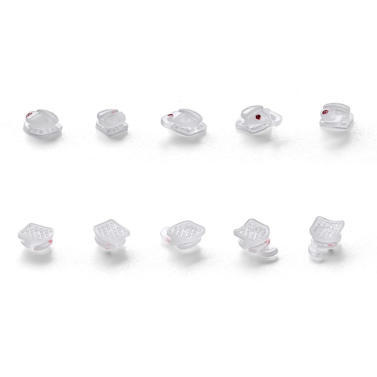 Mid-axis Dental Orthodontic Ceramic Clear Braces Brackets Roth 0.022 Hooks 345