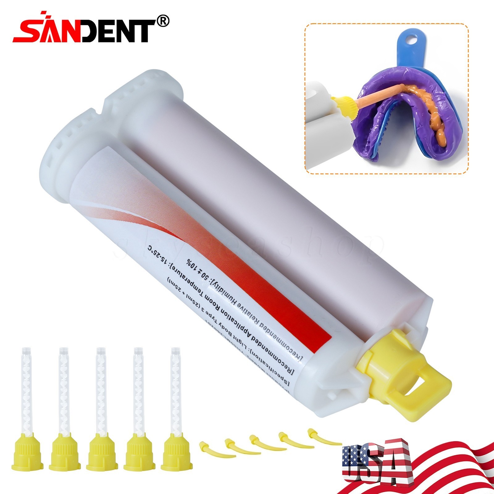REGULAR SET Light Body Dental Impression Material VPS 50ml 5 Tips