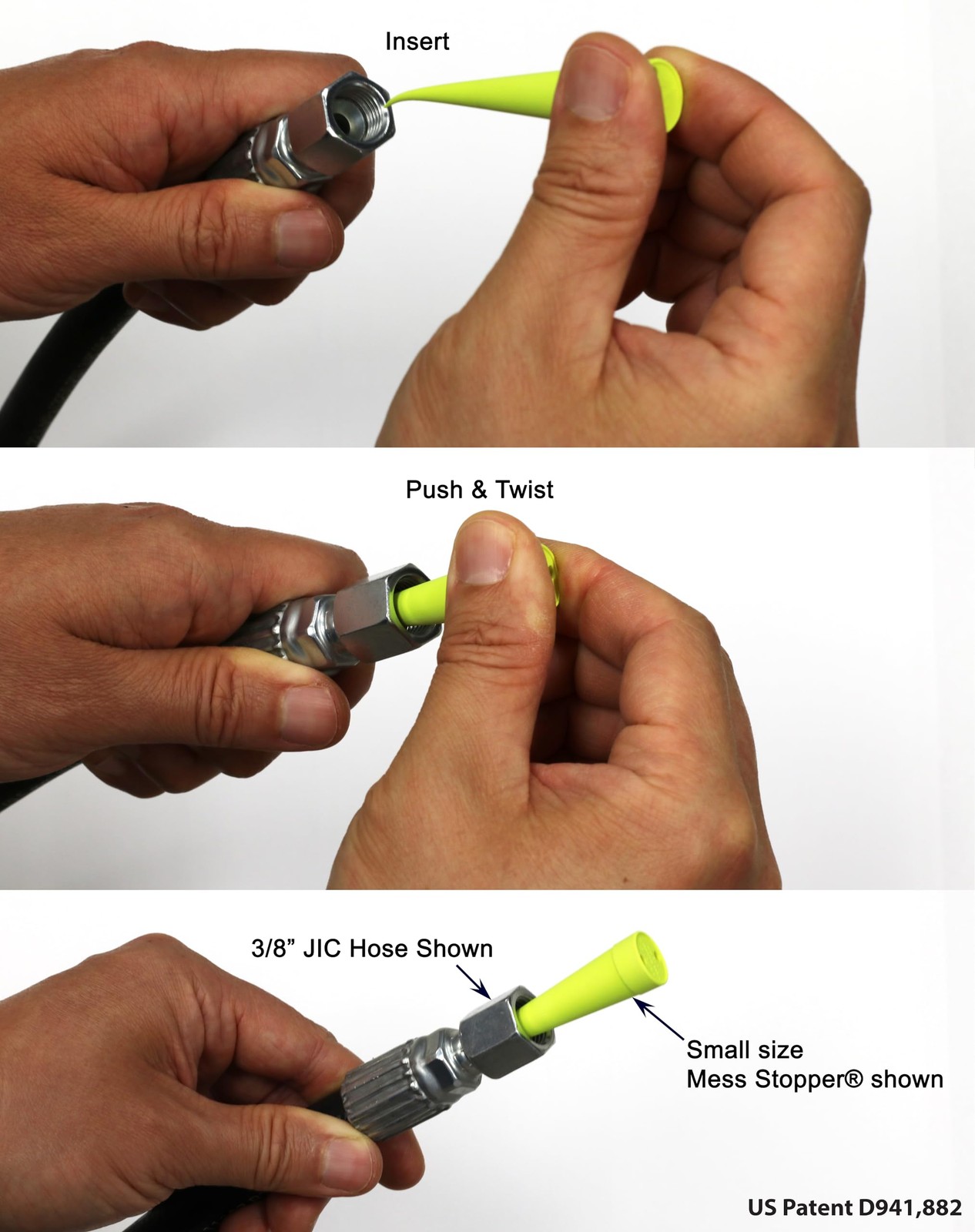 Mess Stopper Universal Rubber Plugs and Caps for 2 Medium, 4 Small, Yellow