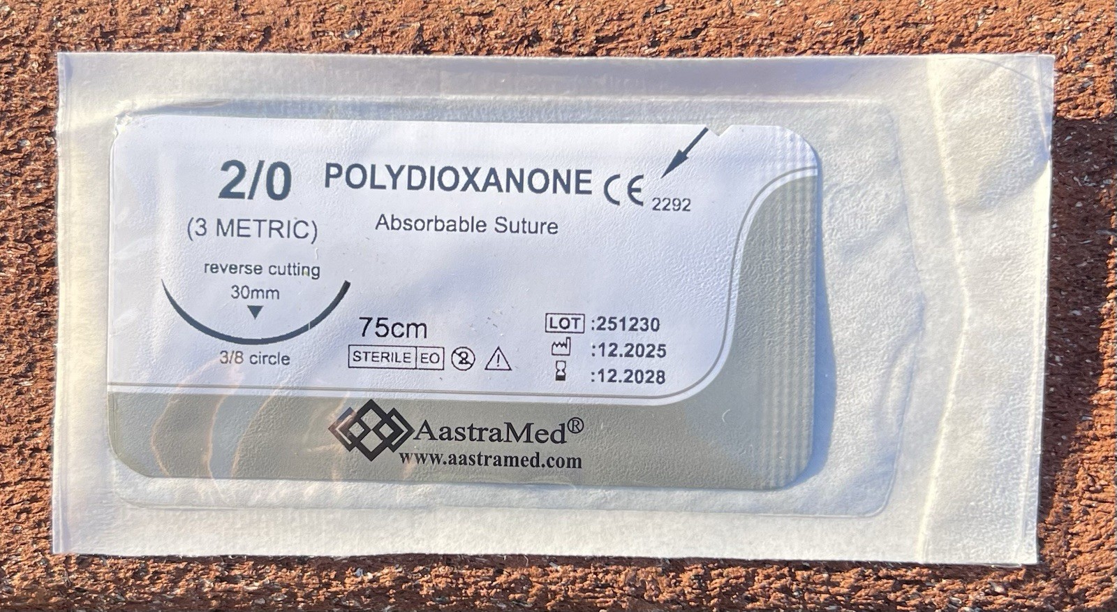 PDS PDO 2/0 Veterinary Suture 96ct Reverse Cutting, 3/8 Circ Surgical Dental