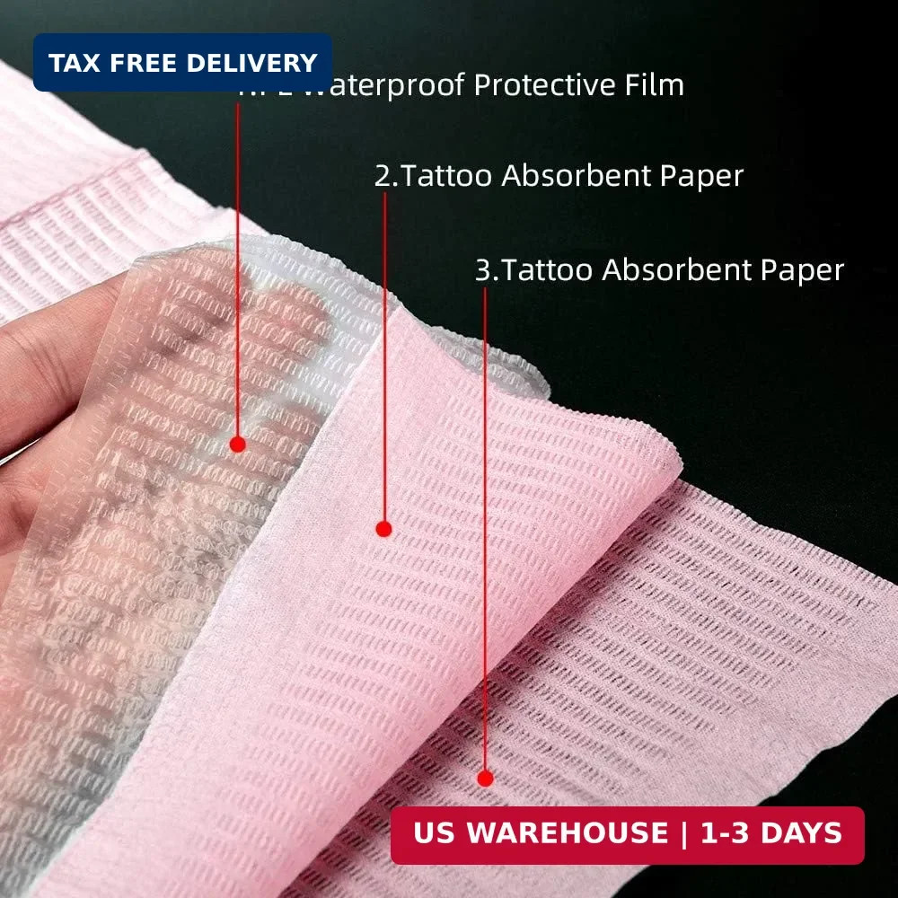 Disposable Dental Bibs,JimKing Tattoo Table Covers, 3-Ply Waterproof for Nail Sa