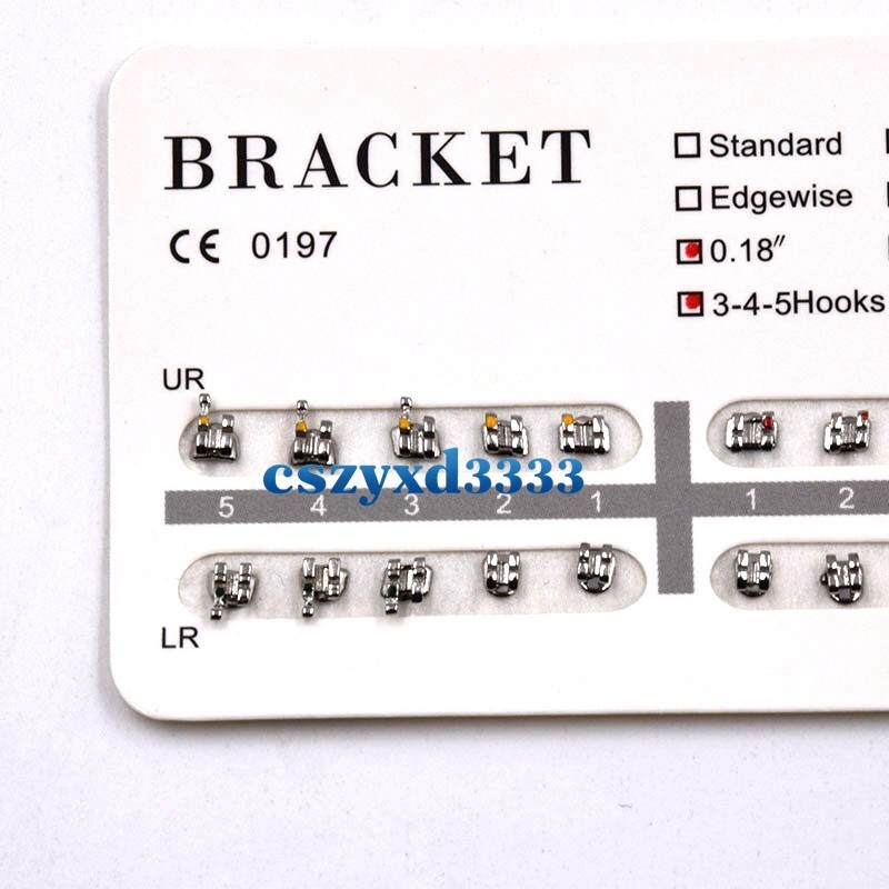 Dental Orthodontic Brackets Brace Roth/MBT/Edgewise 018/022 NO. 3/345 Hooks