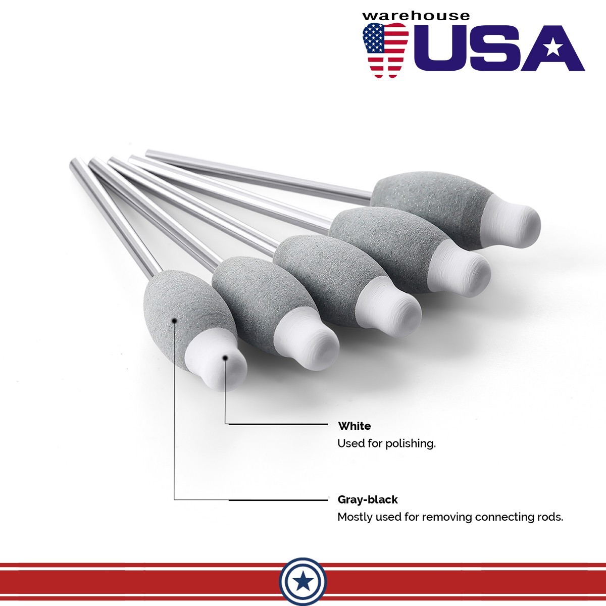 5pcs Dental Zirconia Silicone Polishing Morphology Wheel Trimming Kit HP2.35mm