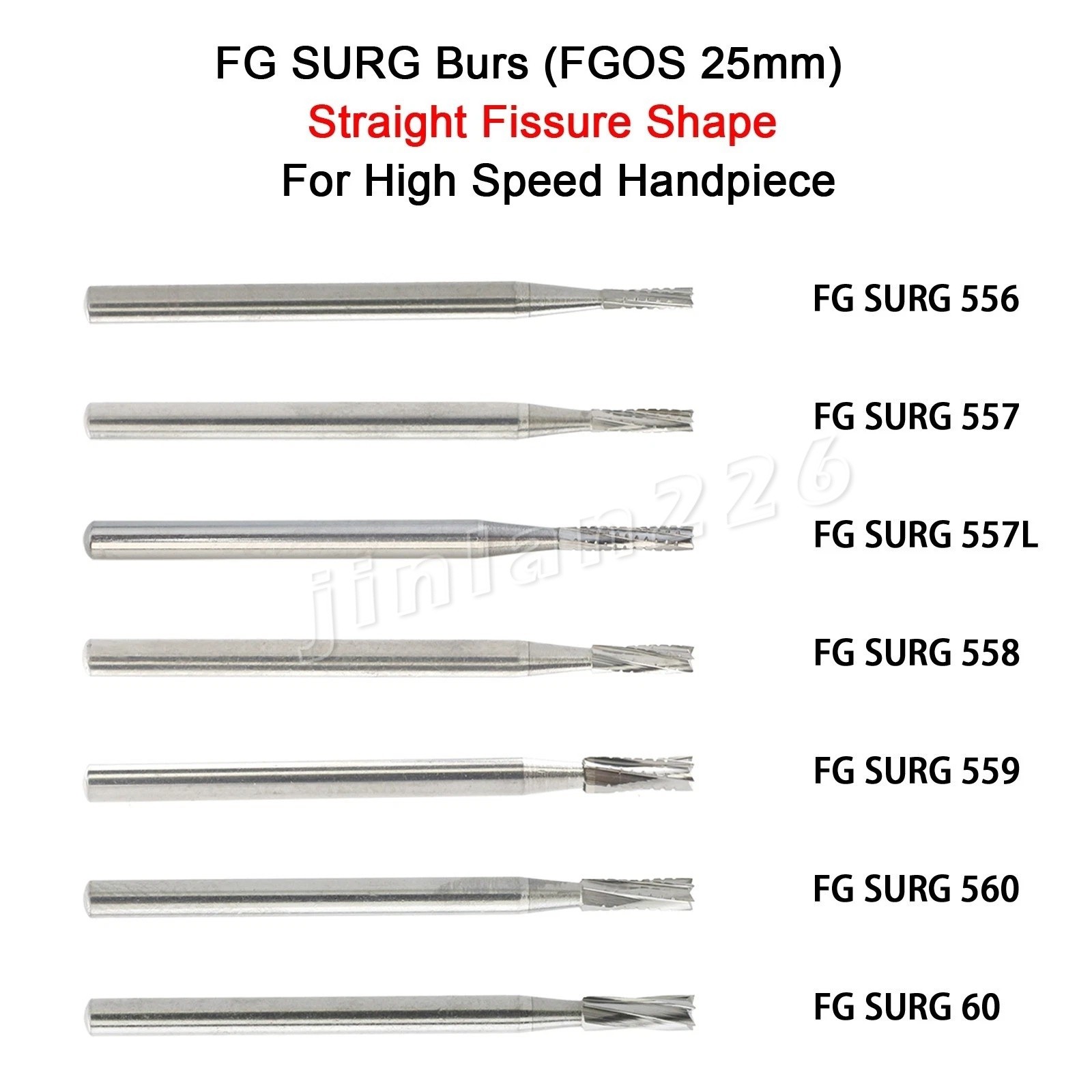 Dental FGOS Surgical Burs Long Carbide Burr 25mm FG SURG 557 702 Round 4 6