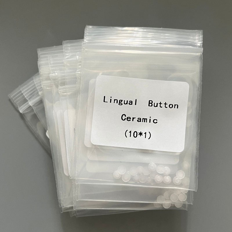 10 Pcs/Pack Dental Orthodontic Ceramic Clear Lingual Button Bondable Round Base