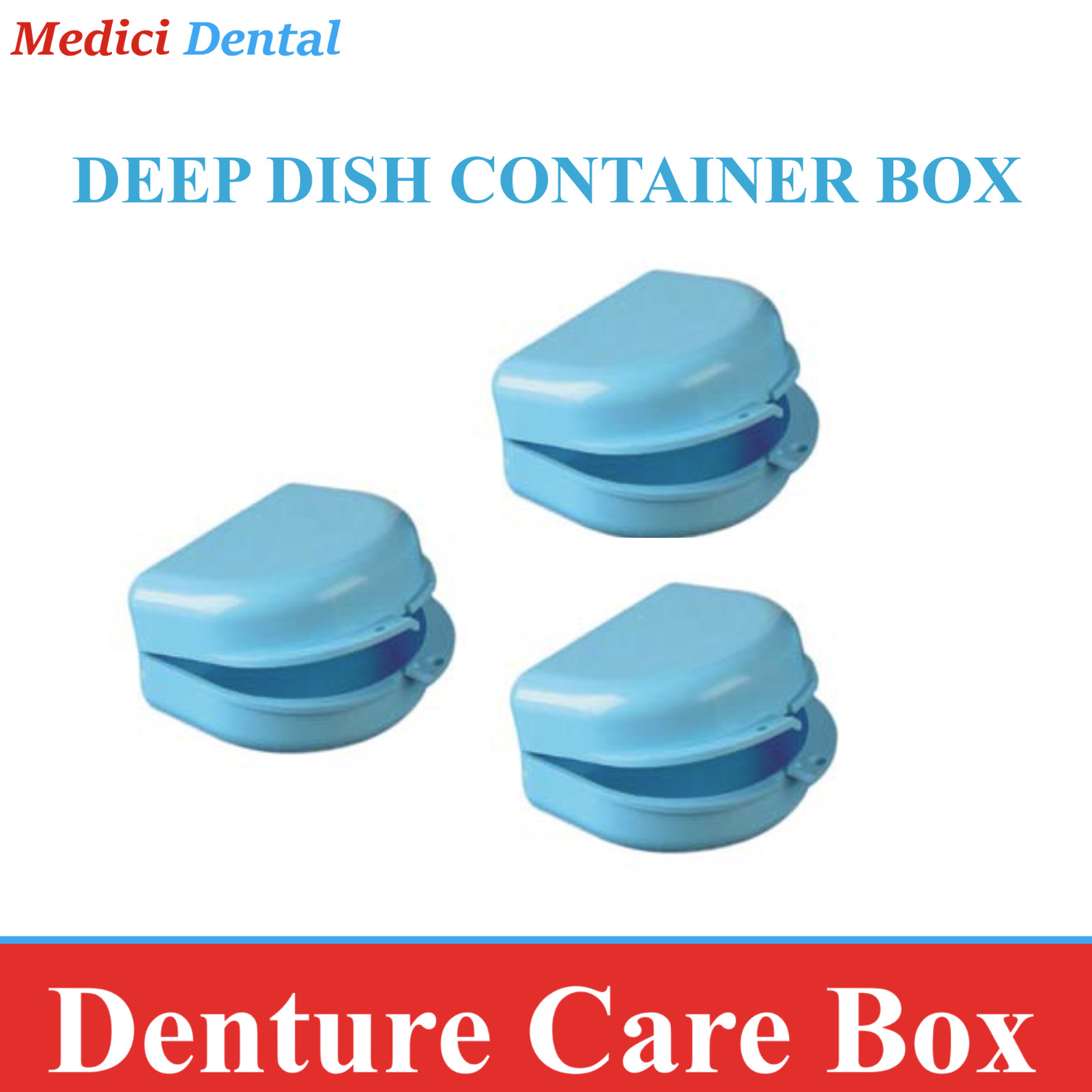Denture Care Retainer Box with Tray Denture Toothbrush with Rinsing Basket