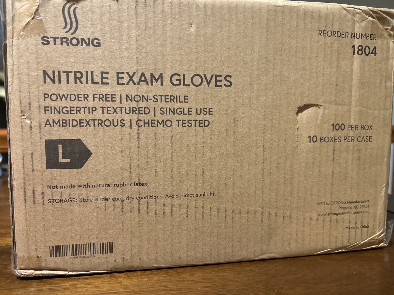 1804 Powder Free Nitrile Medical Exam Gloves – Pack of 1000, Size L. A2