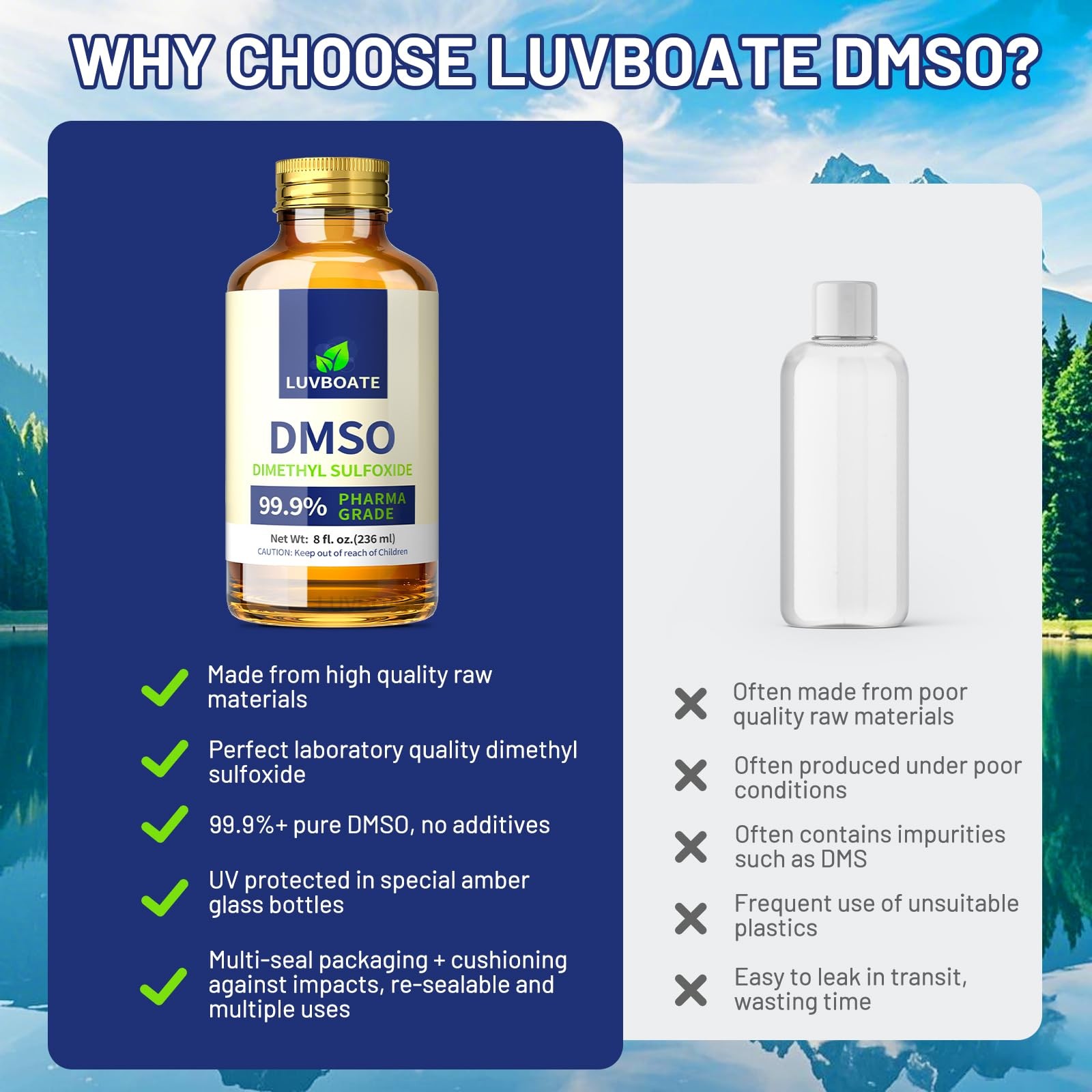 DMSO 99.9 Pharma Grade, Pure Liquid Dimethyl Sulfoxide 8 fl.oz in Glass Bott…