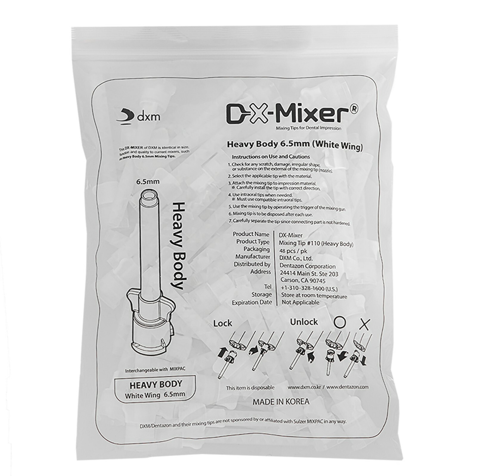 480/10Pack DX-Mixer Mixing Tips Dental Impression Heavy Body 6.5mm FDA