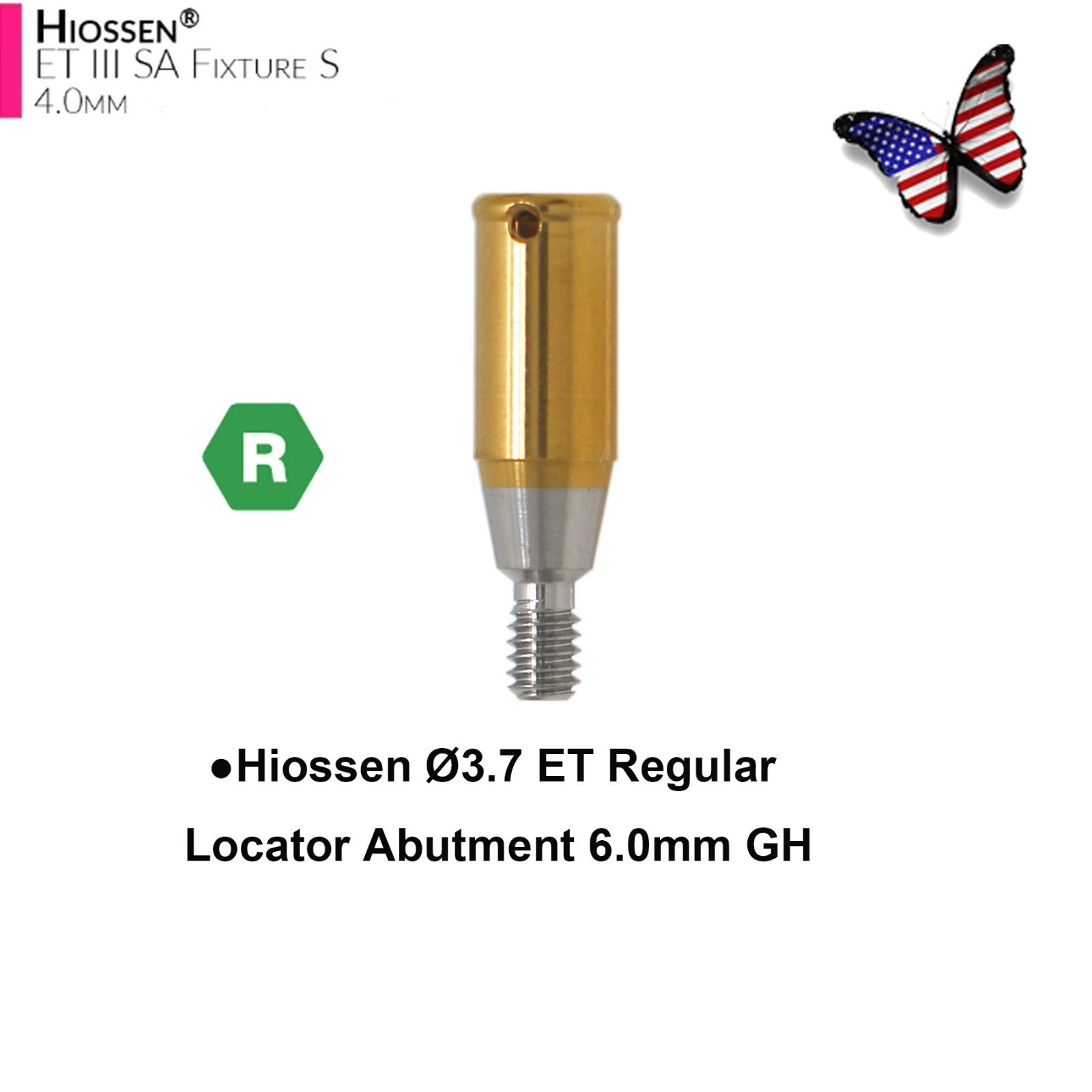 Locator Abutment for Hiossen ET DIO UF/Snucone Regular Overdenture Retention Cap