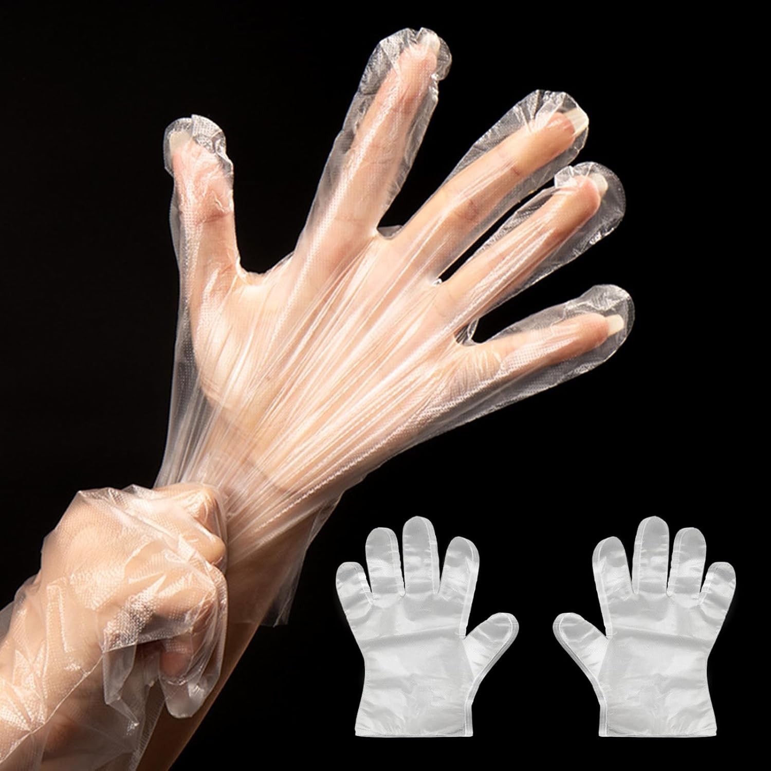 400 Count Disposable Plastic Gloves Food Safe Latex Free Powder Free