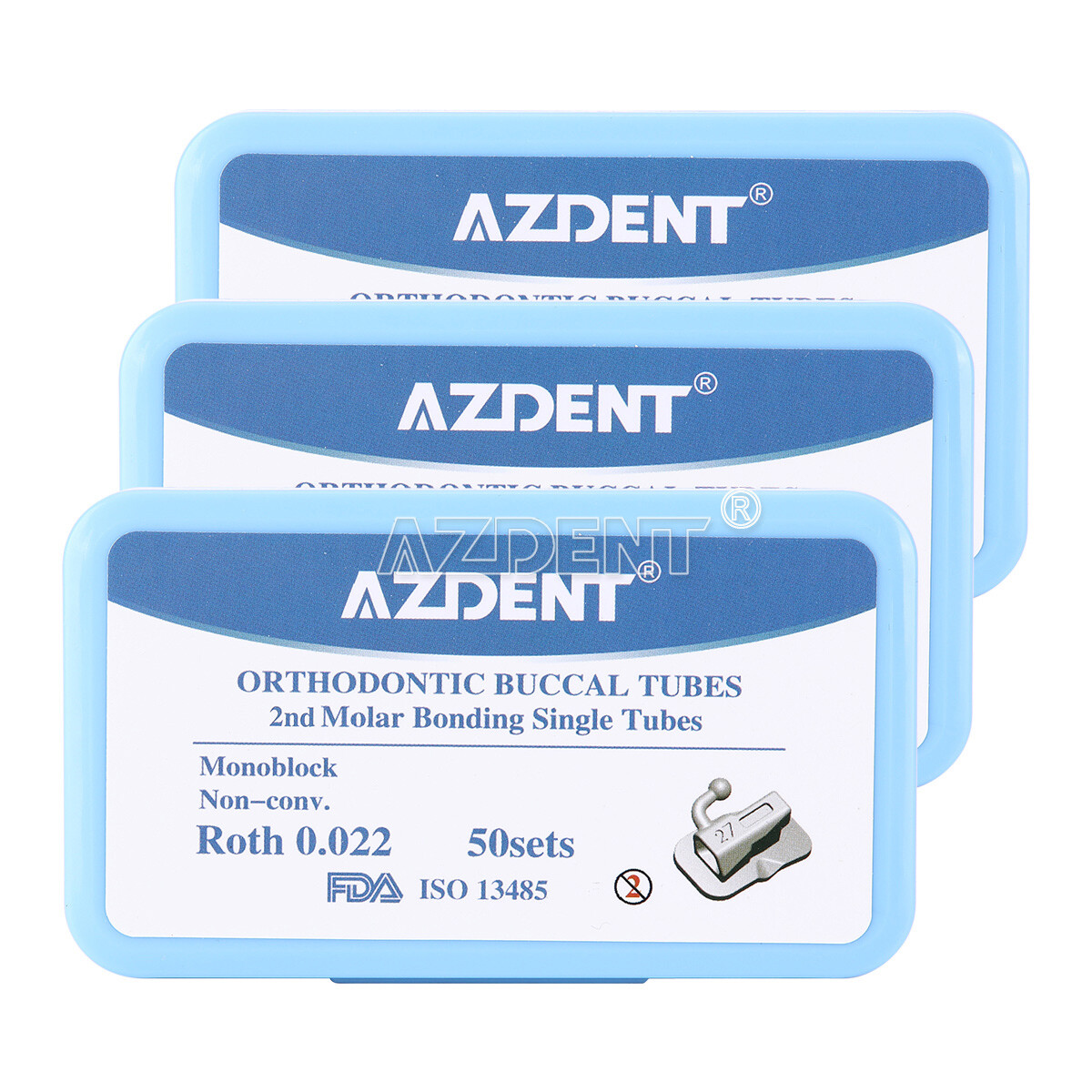 AZDENT Dental Orthodontic Buccal Tubes 1st 2nd Molar Roth MBT 022 Bondable