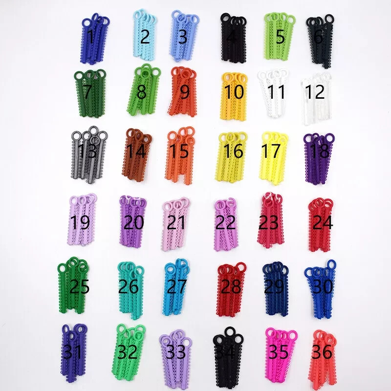 1040 Pcs/1 Pack Dental Orthodontic Ligature Ties Elastic Rubber Bands 37 Colors