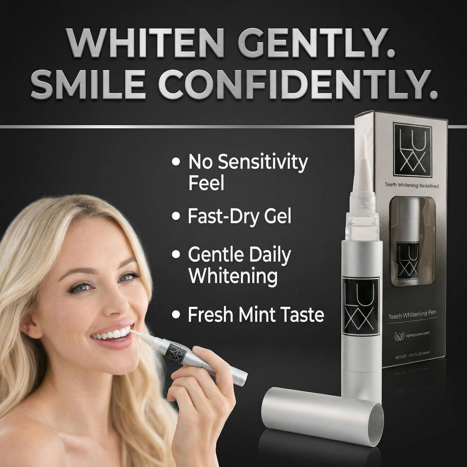 Teeth Whitening Pen Gel – 36% Carbamide Peroxide 1 Fl Oz (Pack of 1), Silver